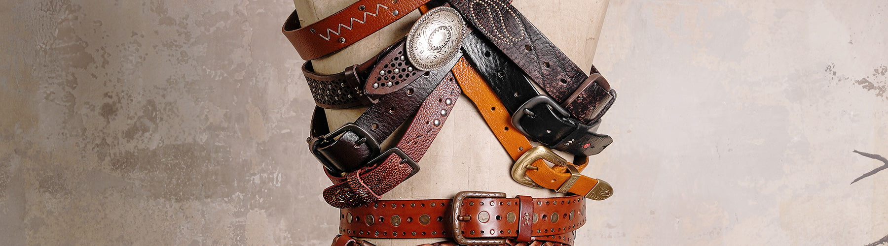 Henry Beguelin - Force Gray Leather Studded Belt
