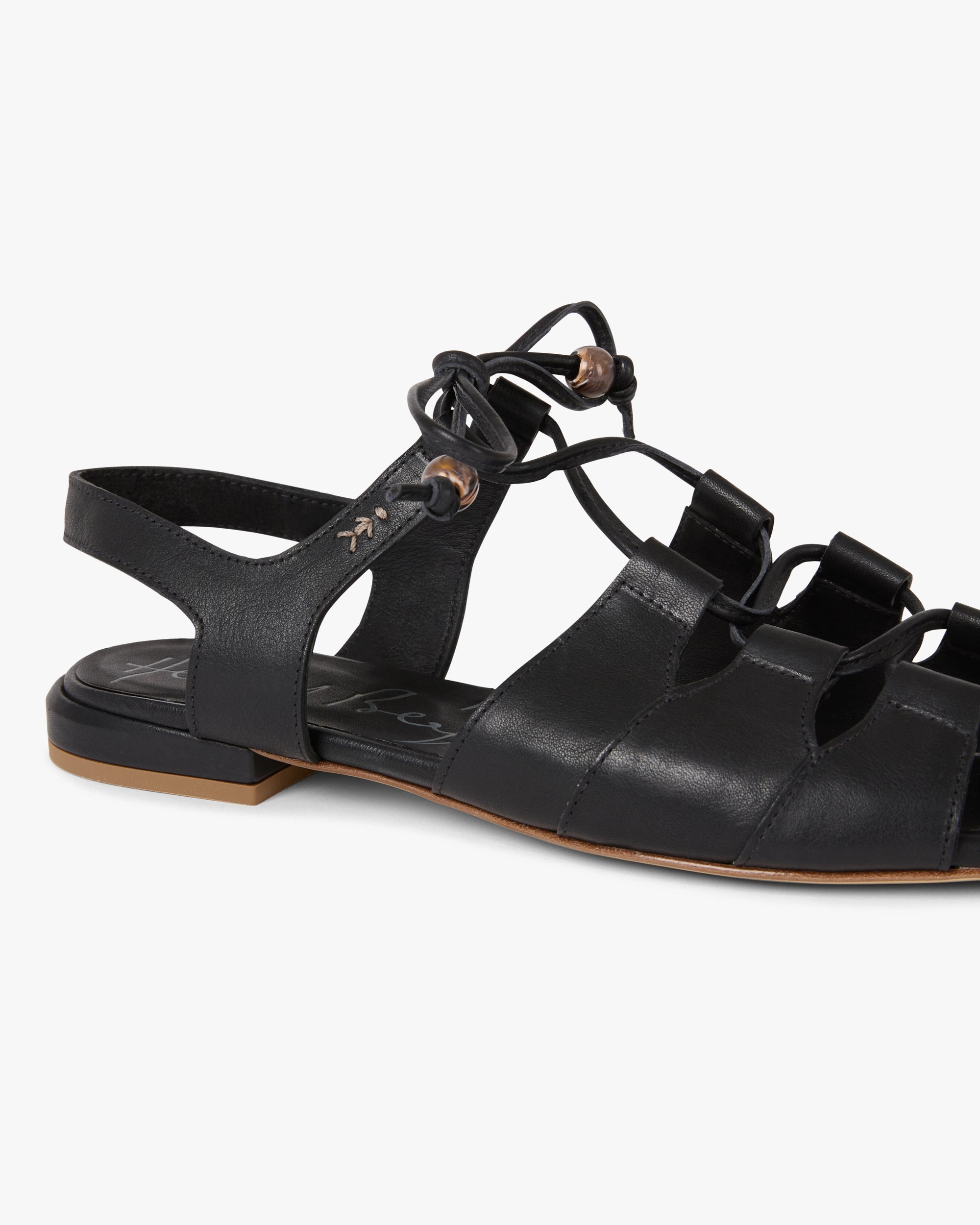 Lace-Up Leather Sandal