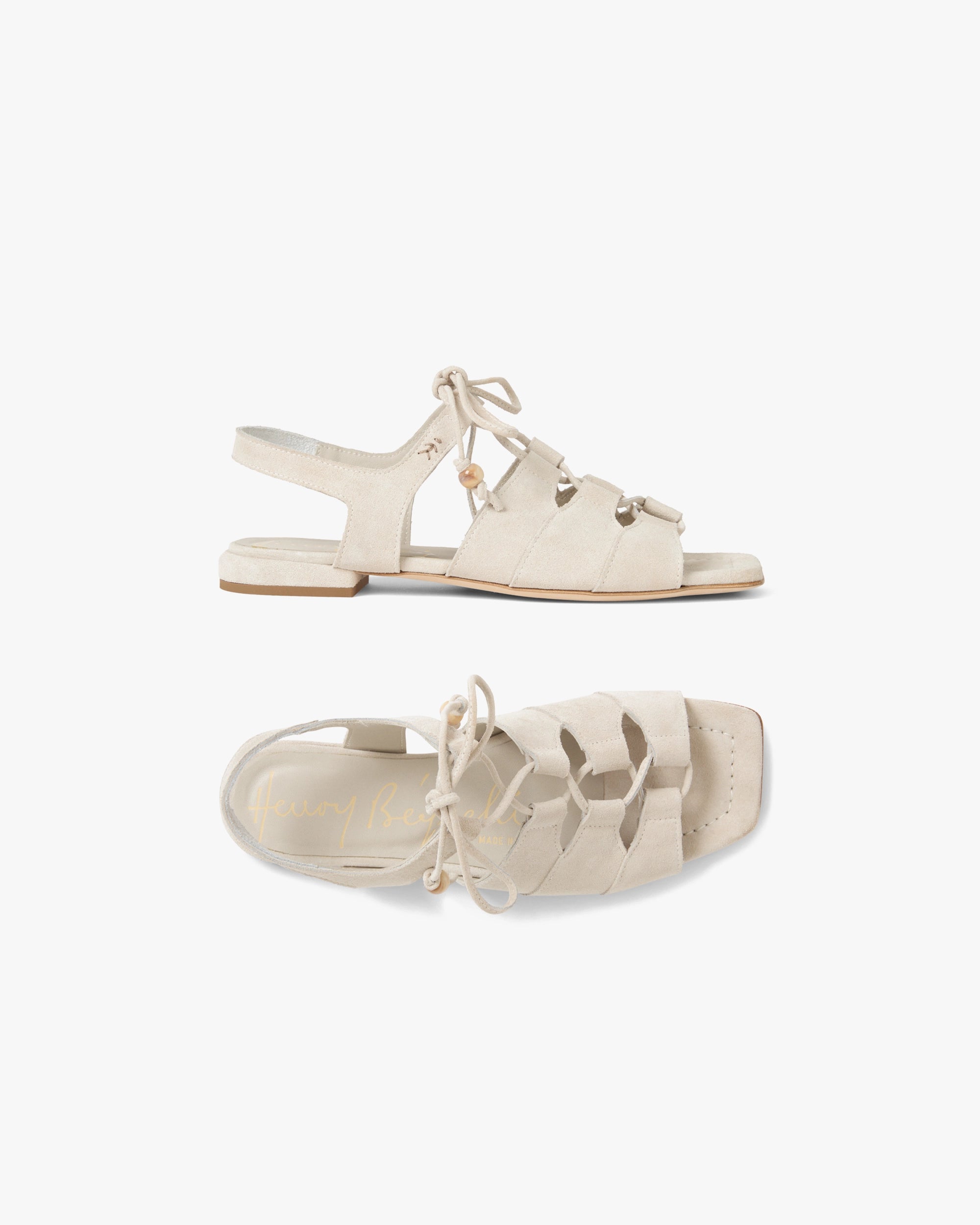 Suede Lace-Up Sandal