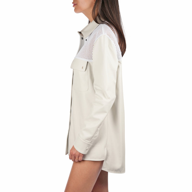 Nappa Leather Shirt White