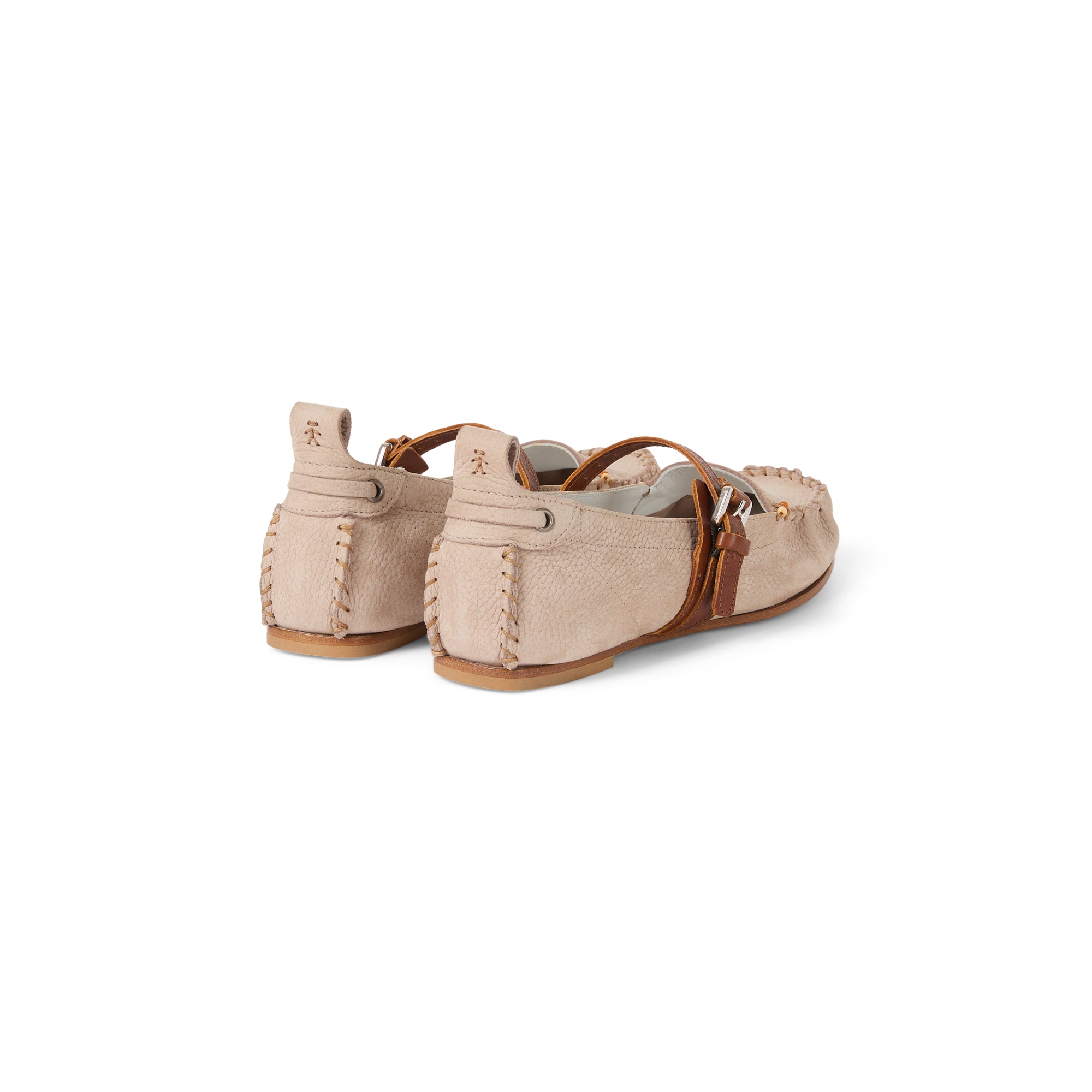 Cut-Out Mocassin Nabuck Resinato with Strap