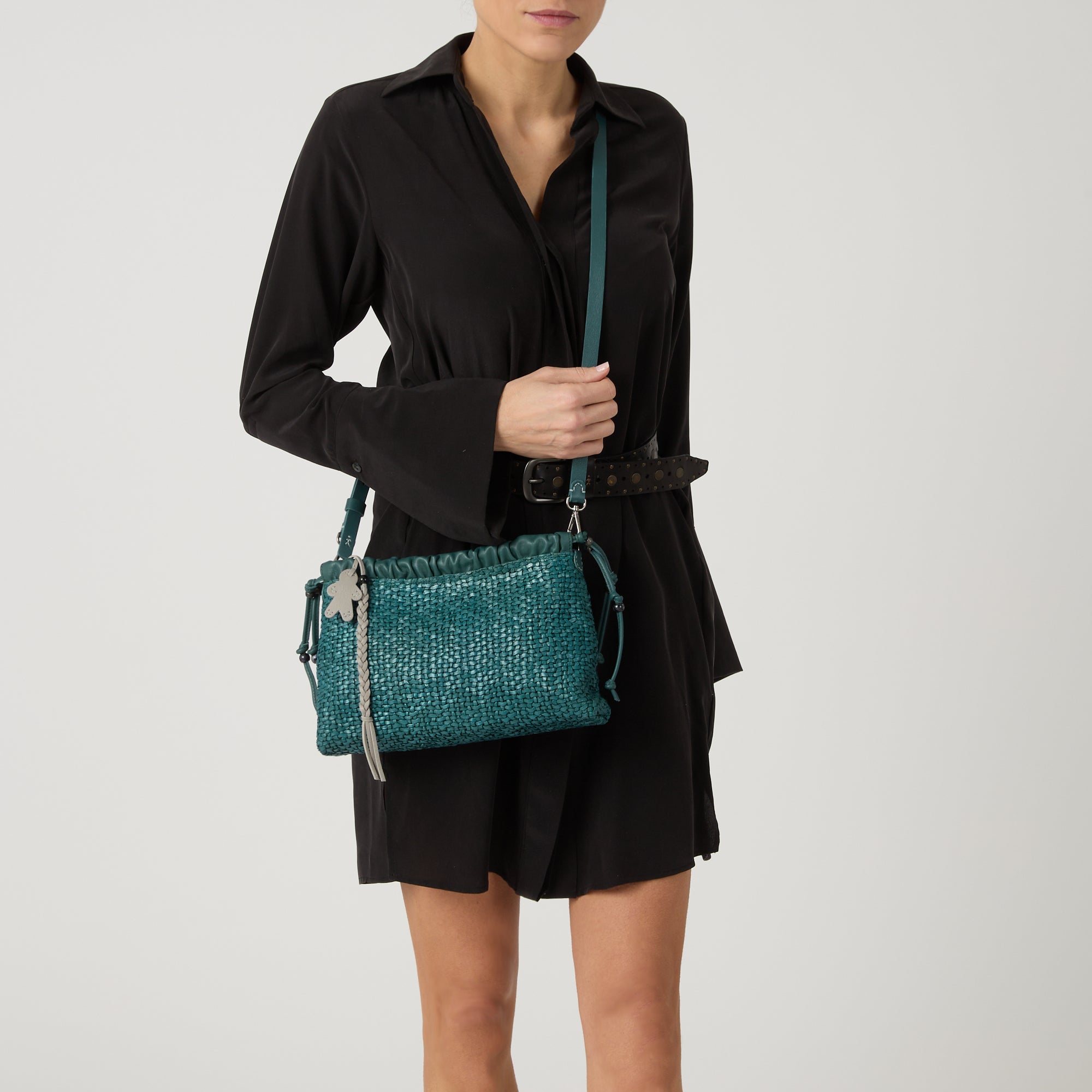 Clutch Arricciato Intreccio Madreperla