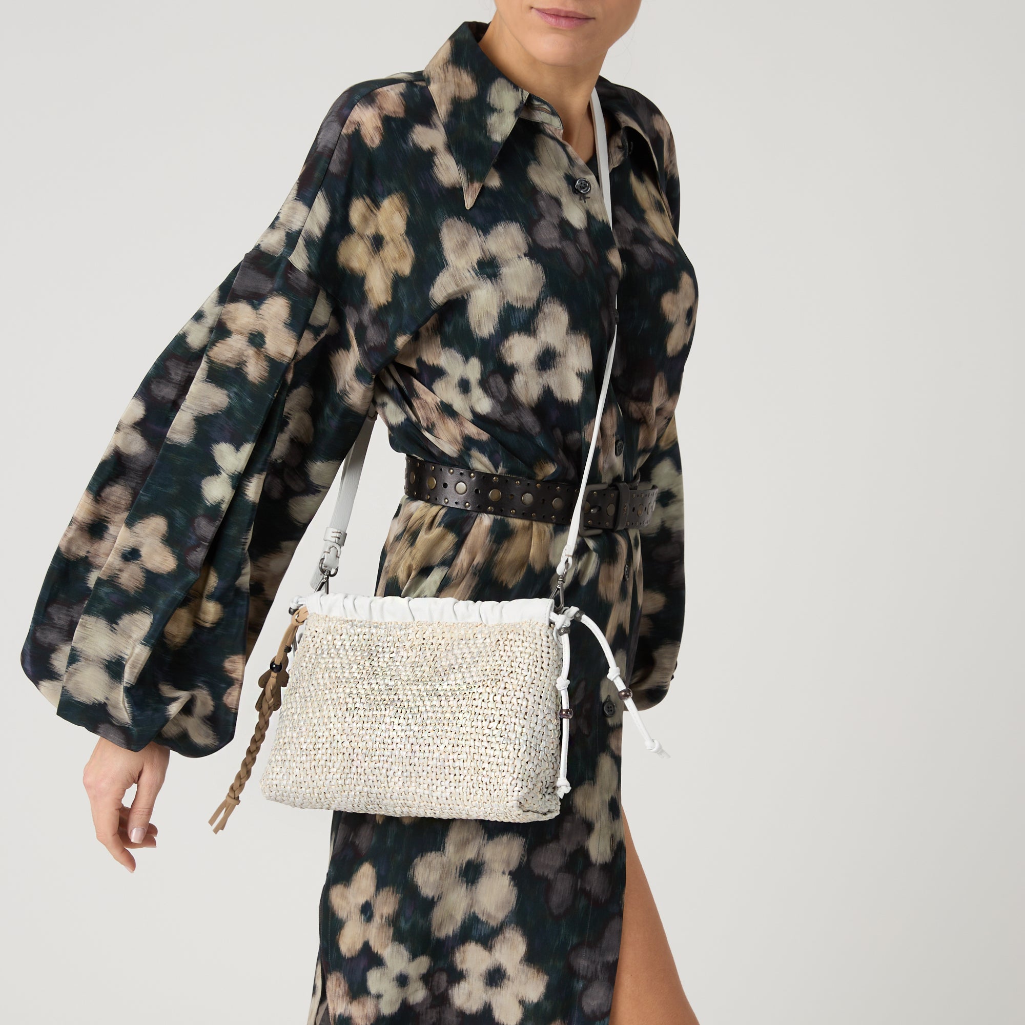 Clutch Arricciato Intreccio Madreperla