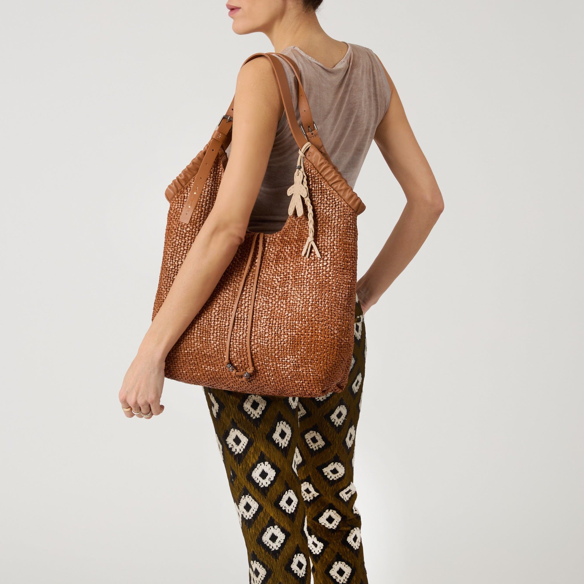 Ruched New Canotta Intreccio Madreperla