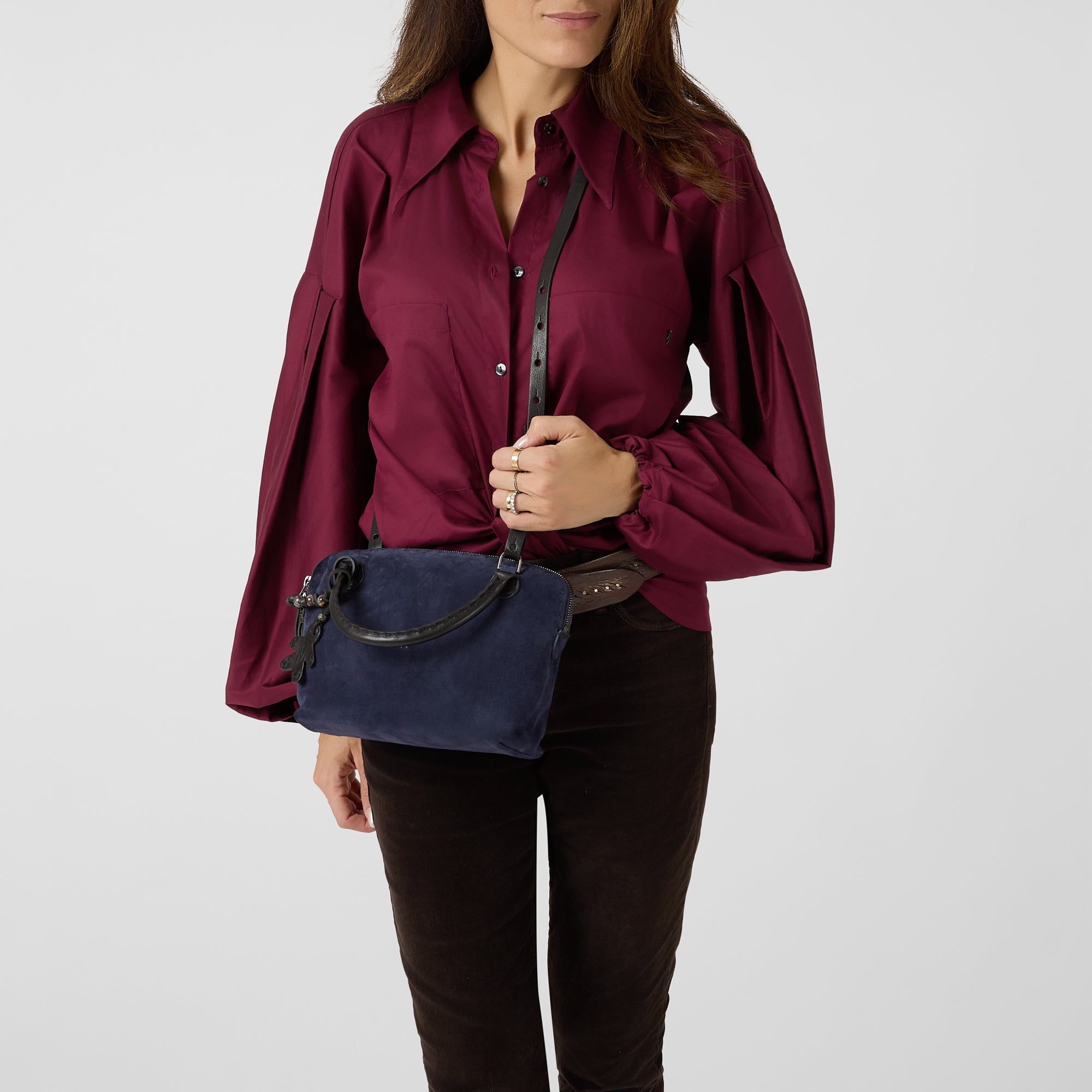 Imbutto M Suede Crossbody Bag
