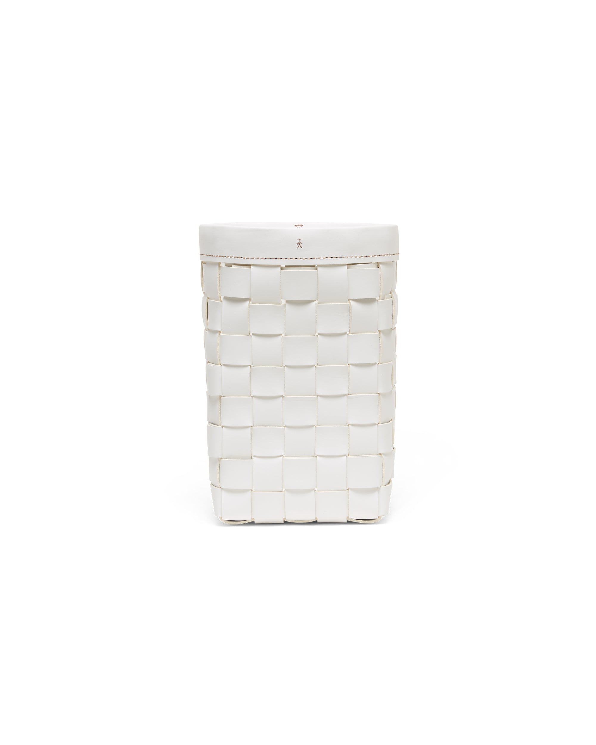 Cesta Figaro Leather Strap Large Basket White