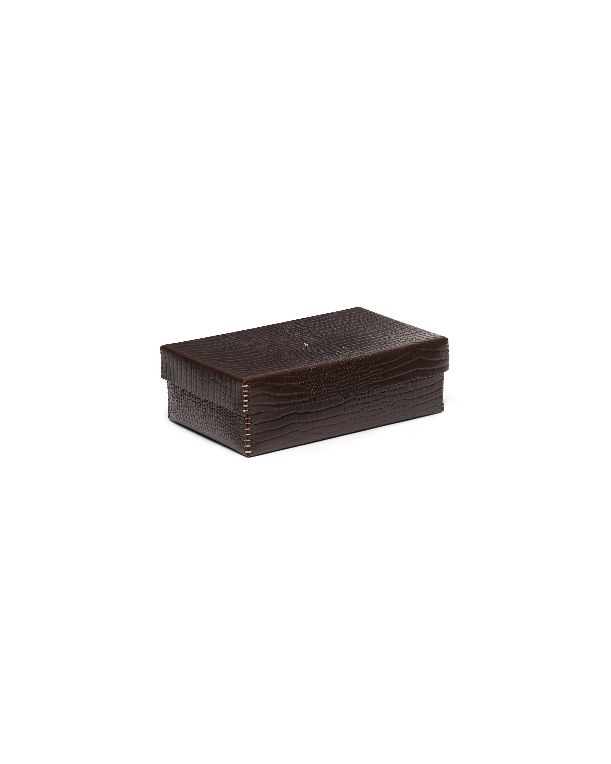 Scatola Liscia L Printed Crocodile Black