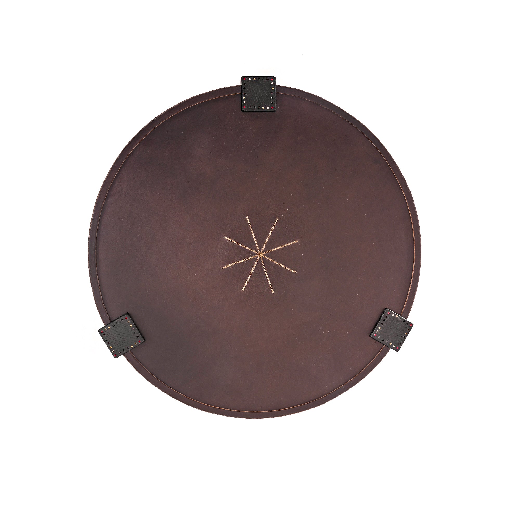 Coffee Table Rotondo Cuoio Brown