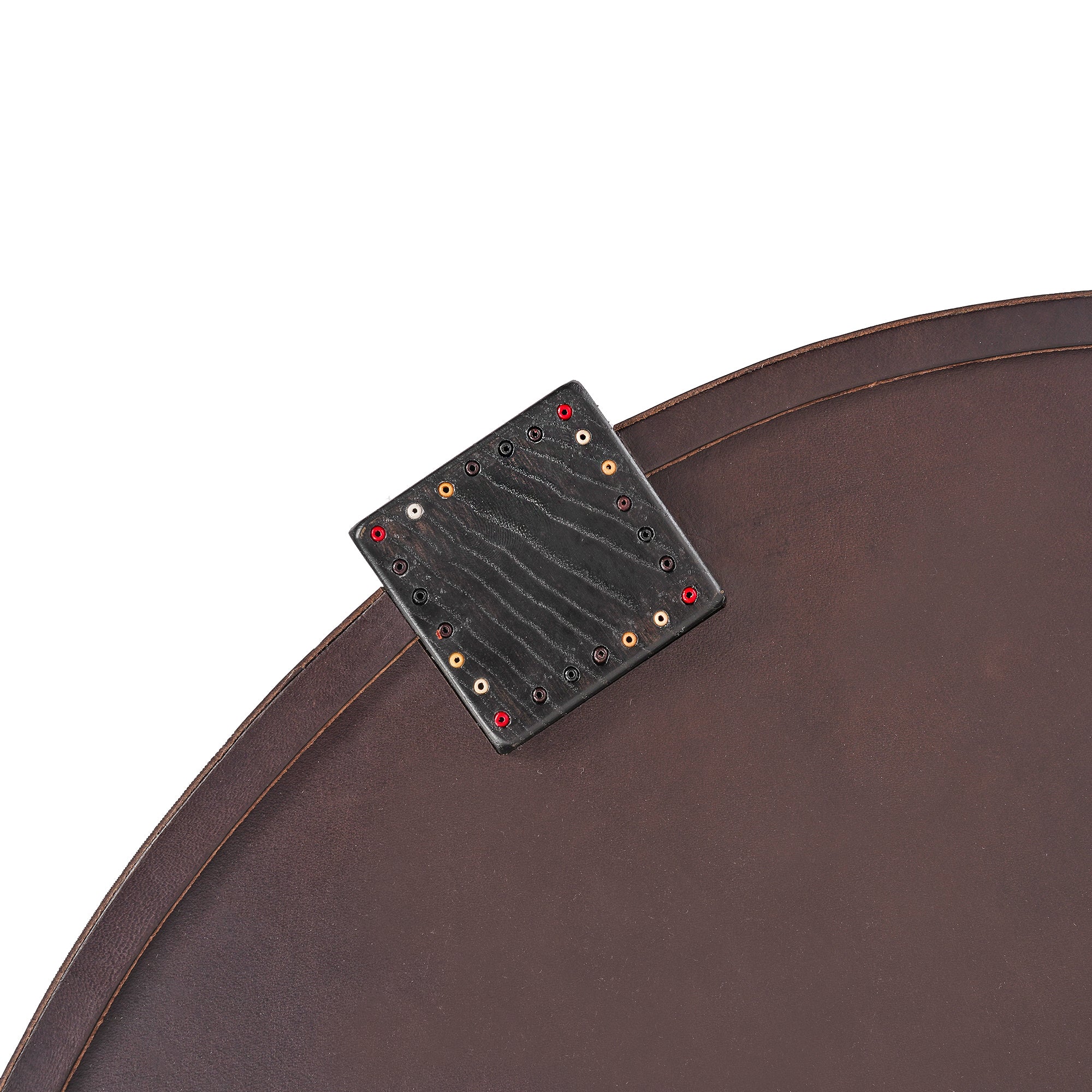 Coffee Table Rotondo Cuoio Brown