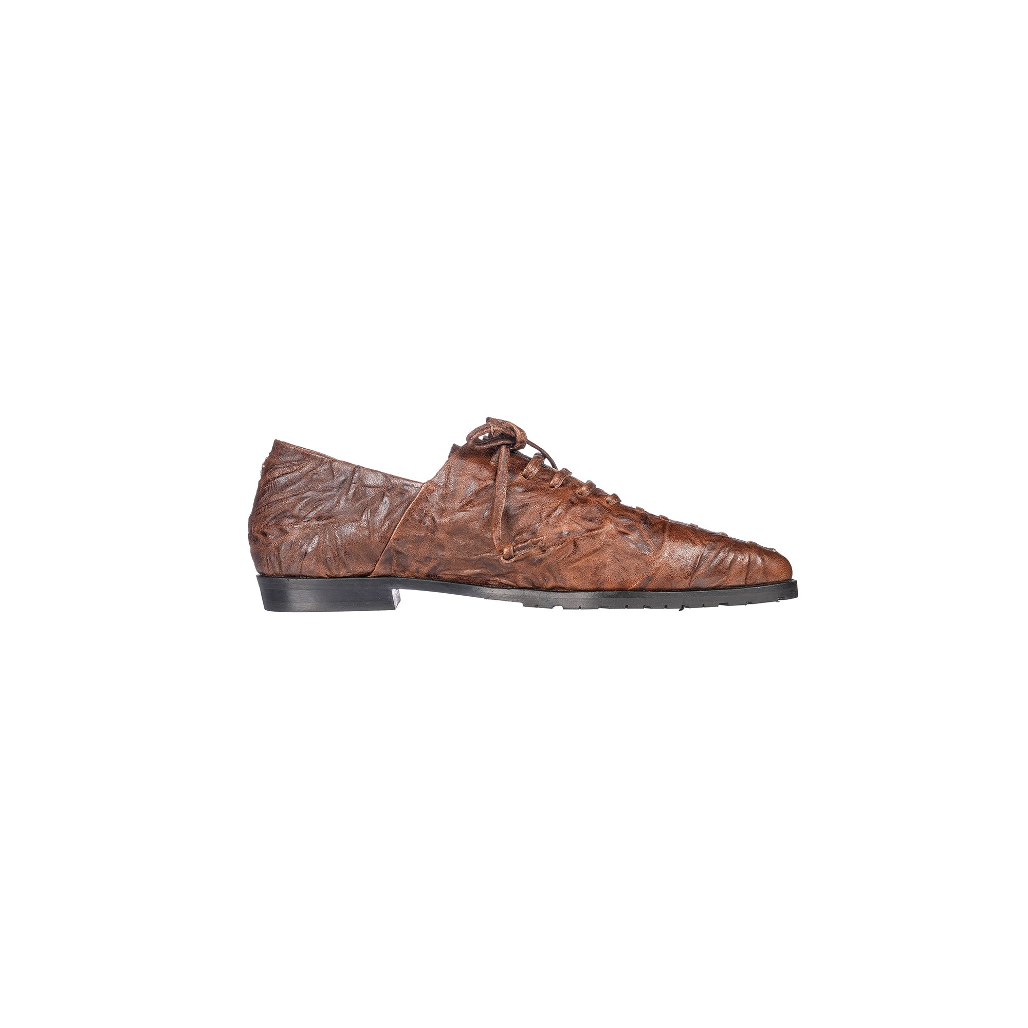 Lace-Up Loafer Stropicciato Brown