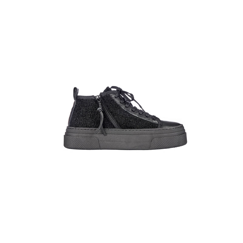 High Wool Sneaker Bouclè Black