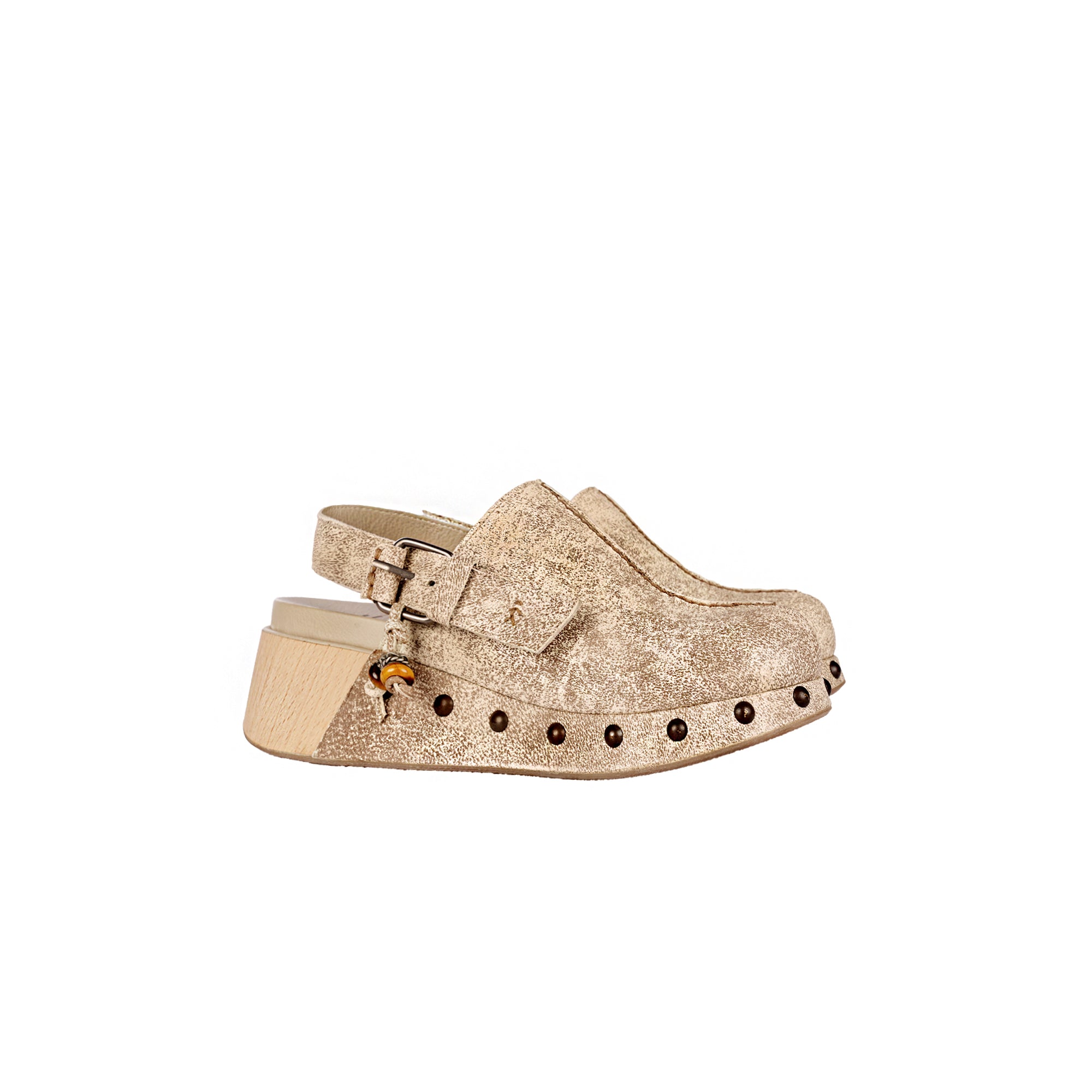 ( malibu) Platform Clog Vintage Beige