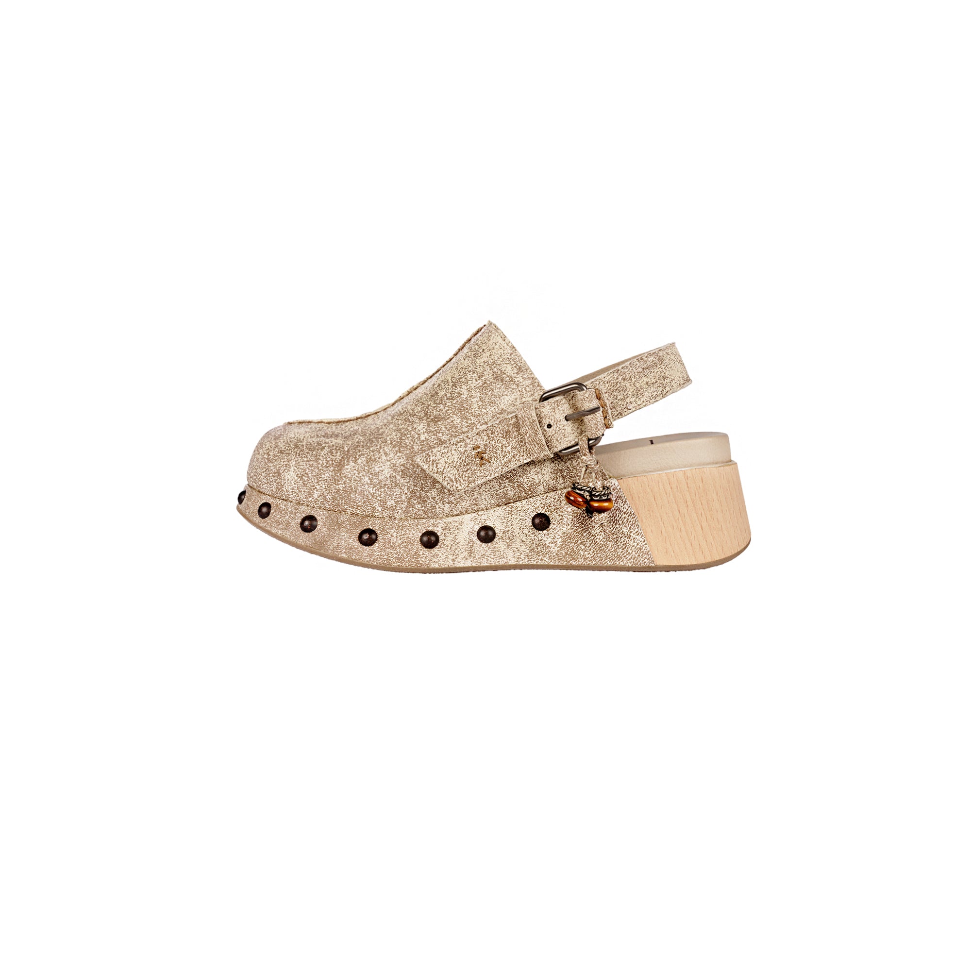 ( malibu) Platform Clog Vintage Beige