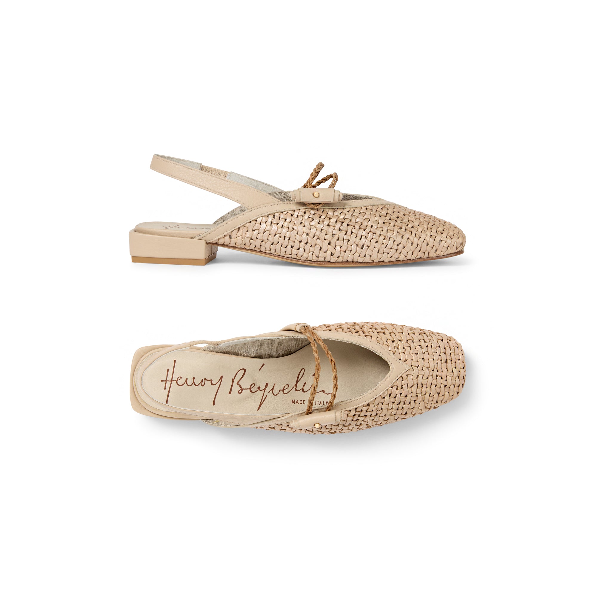 Slingback Braided Strap Intreccio Madreperla