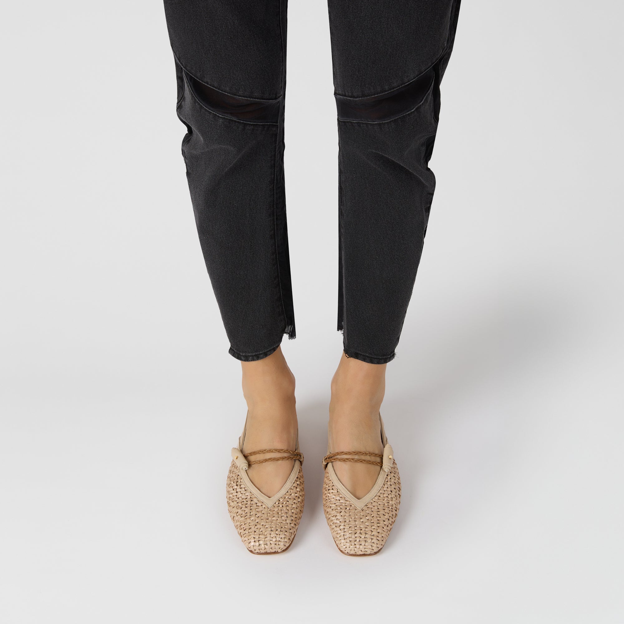 Slingback Braided Strap Intreccio Madreperla