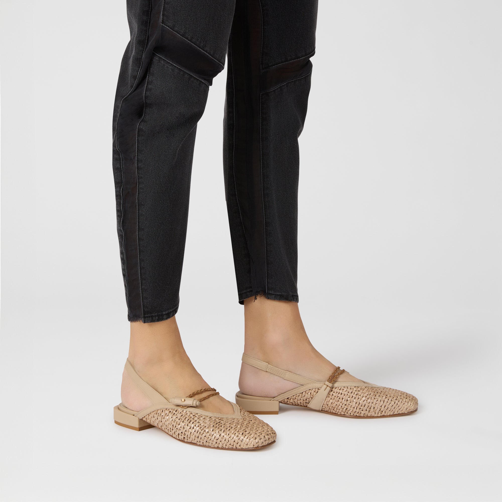 Slingback Braided Strap Intreccio Madreperla