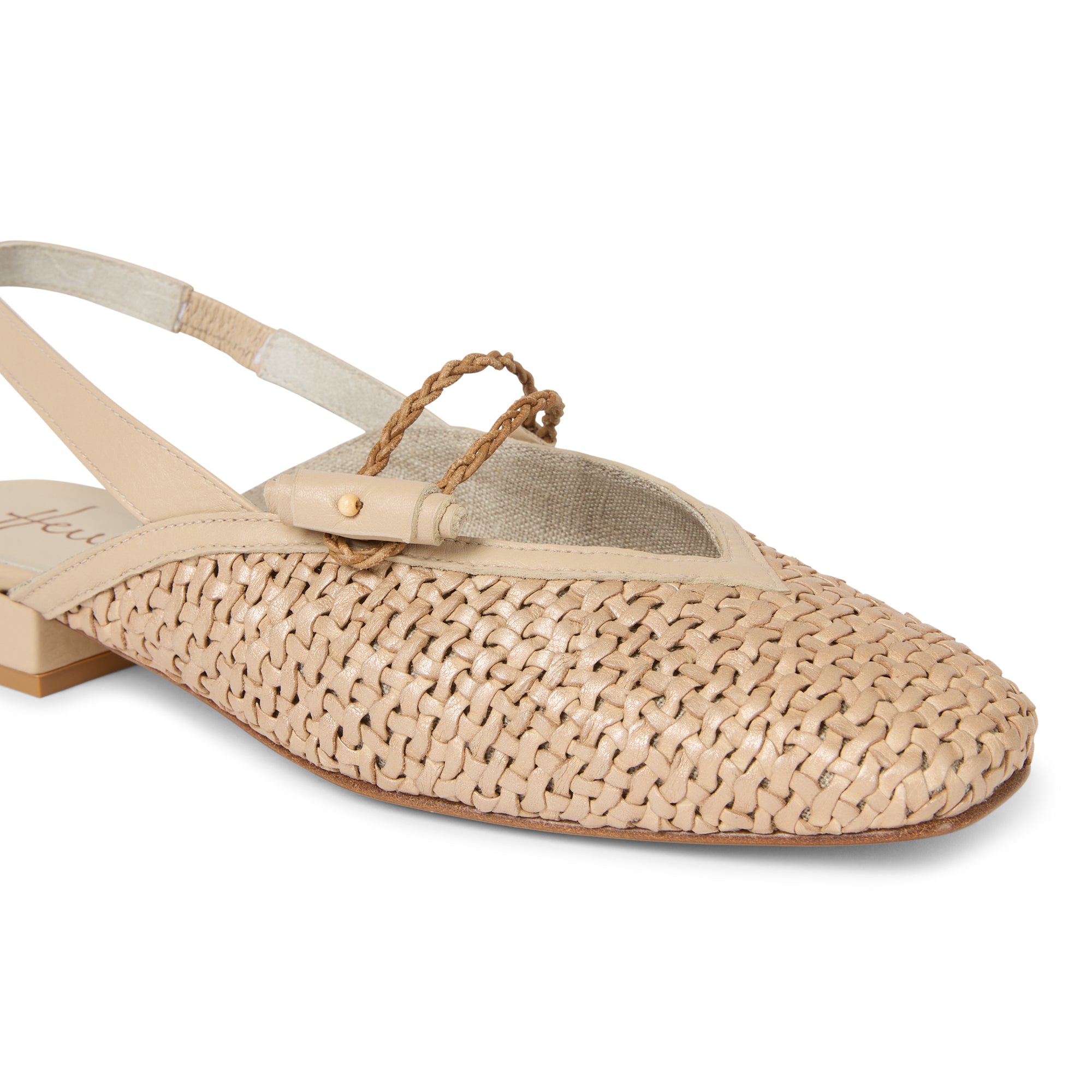 Slingback Braided Strap Intreccio Madreperla