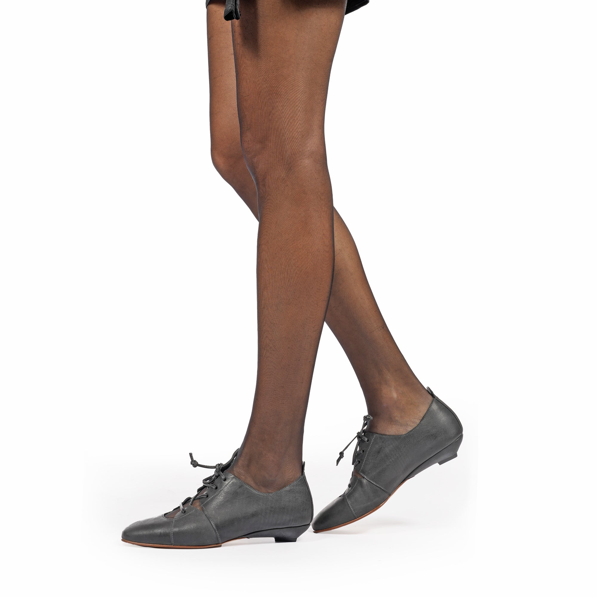 Lace-up Low Heel Sbiancato