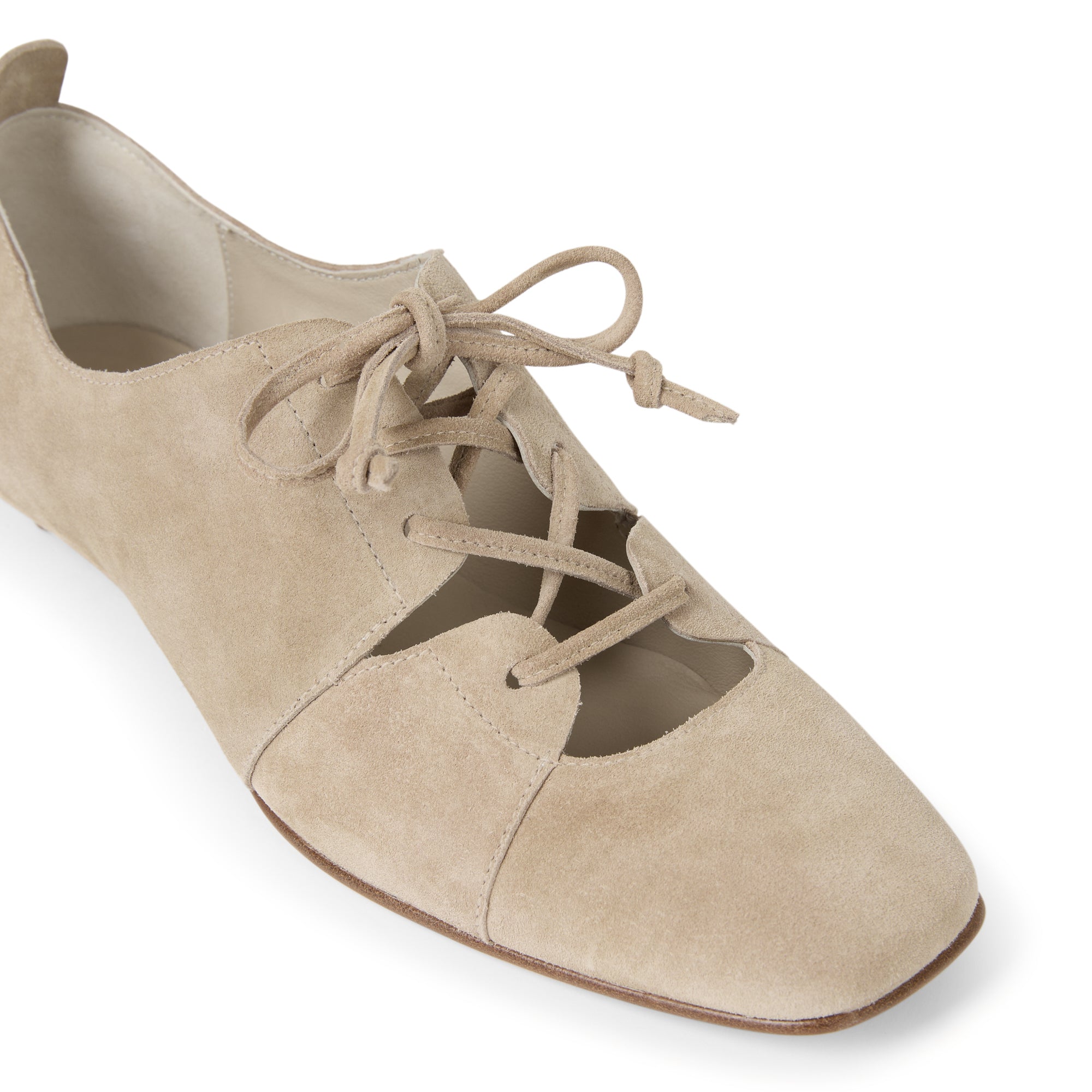 Lace-Up Low Heel Camoscio Vintage