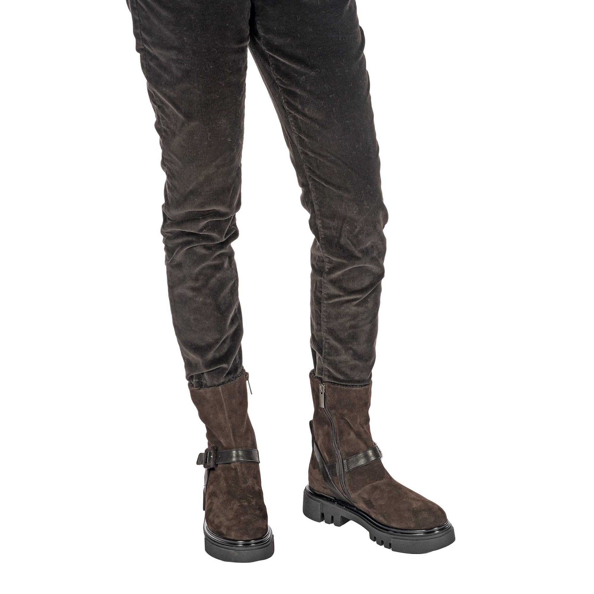 Ankle Boot in Suede with Buckle Detail
