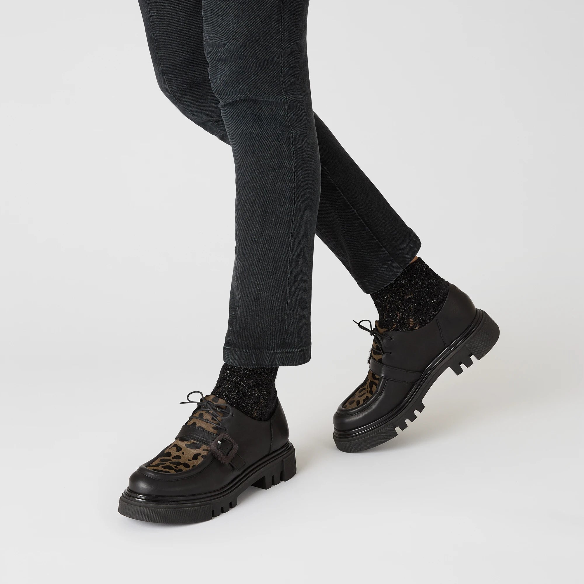 Leopard Buckle Loafer in Norton