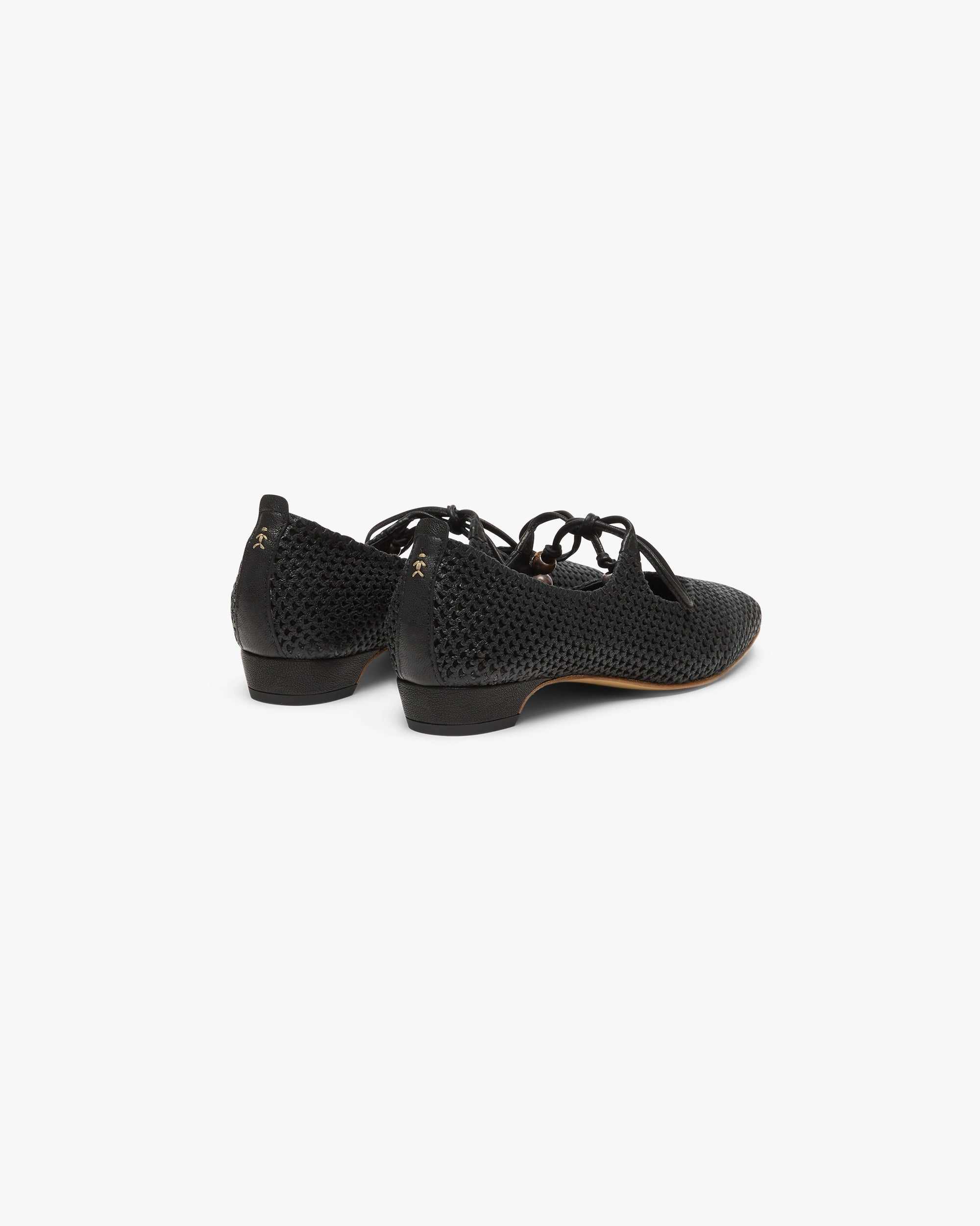 Lace-Up Leather Ballet Flat