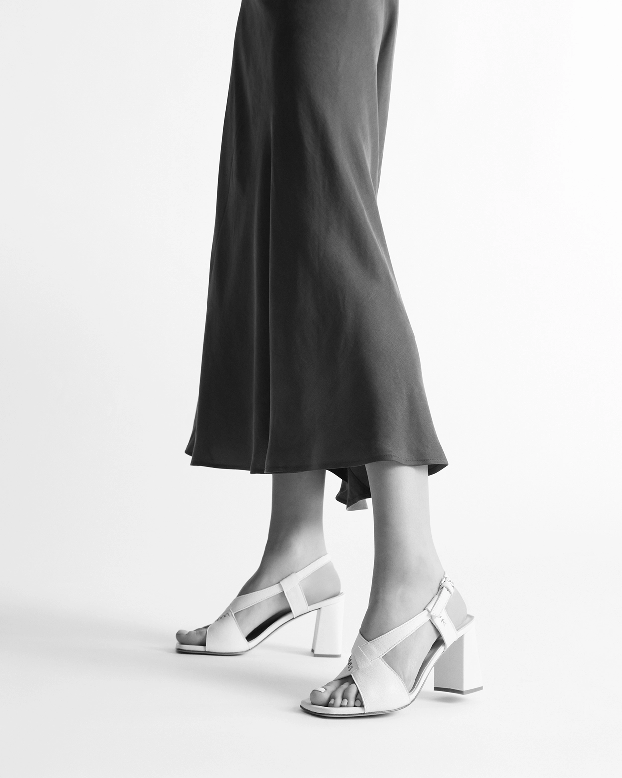 Cross-Strap Heeled Sandal