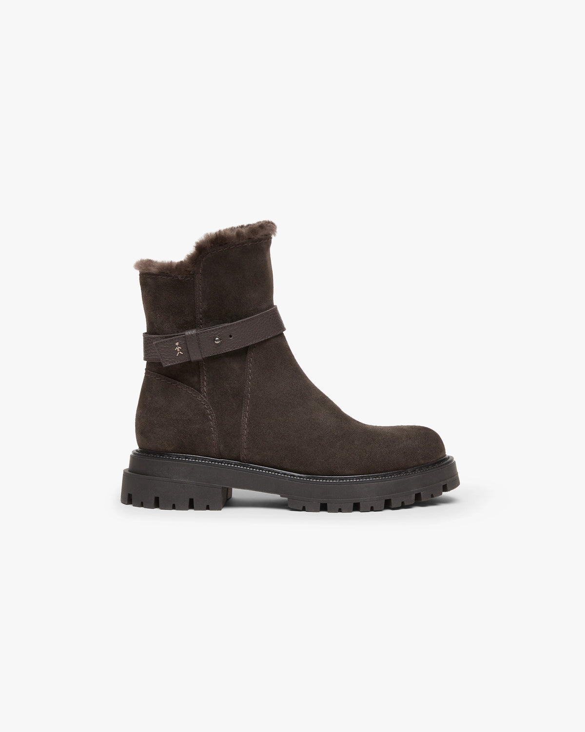 Athena Shearling Suede Ankle Boot