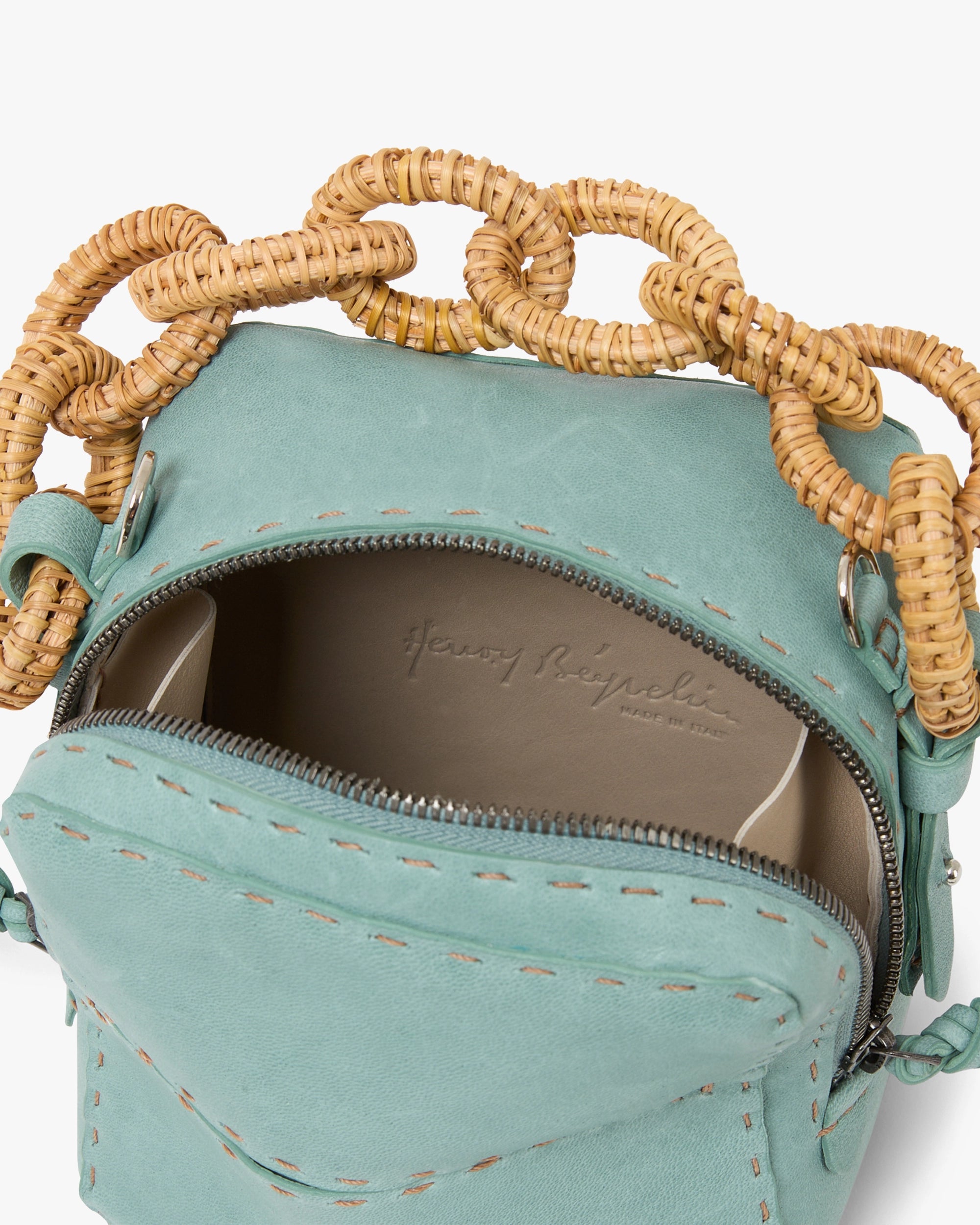 Noah S Raffia Top-Handle Bag