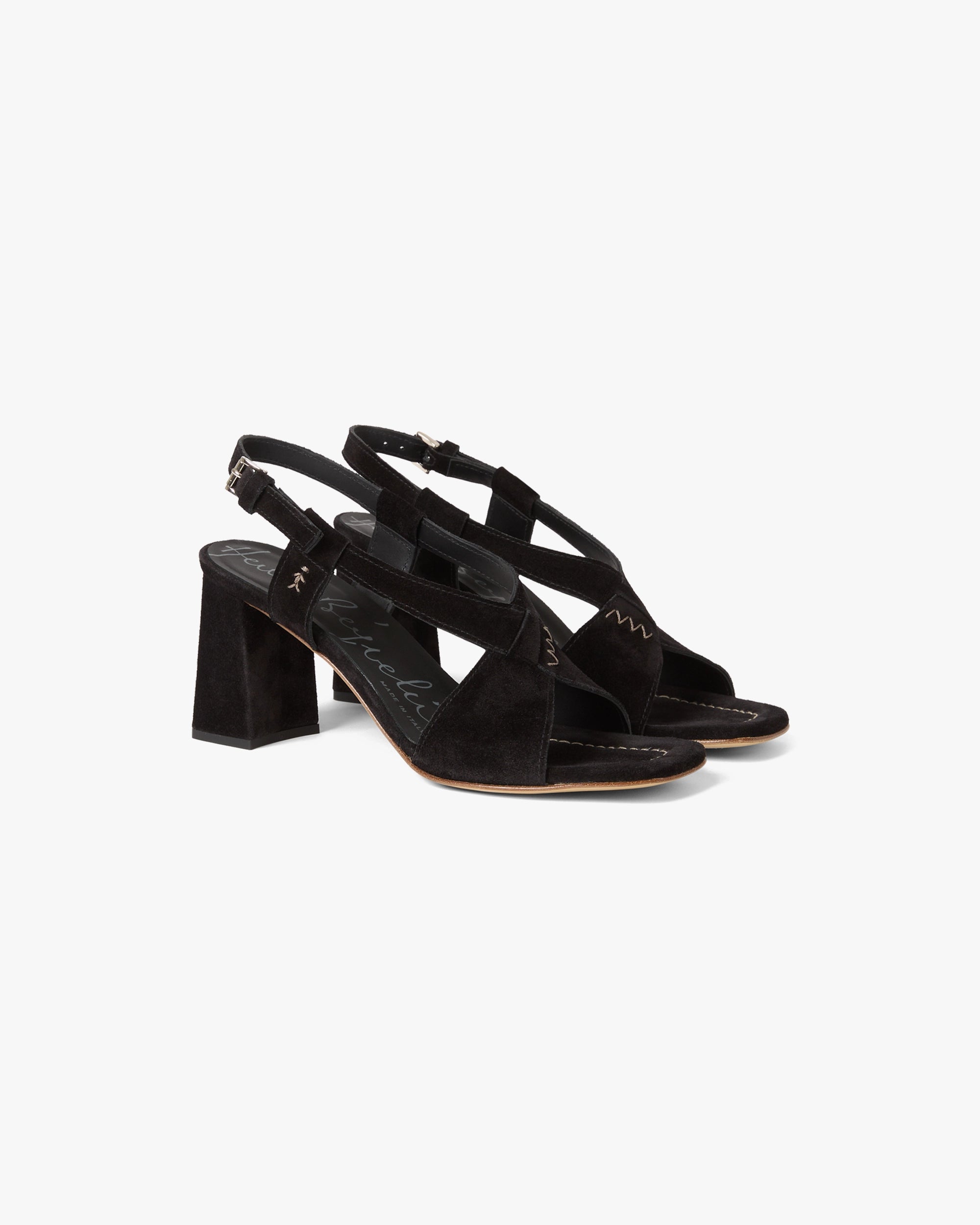 Cross-Strap Heeled Sandal