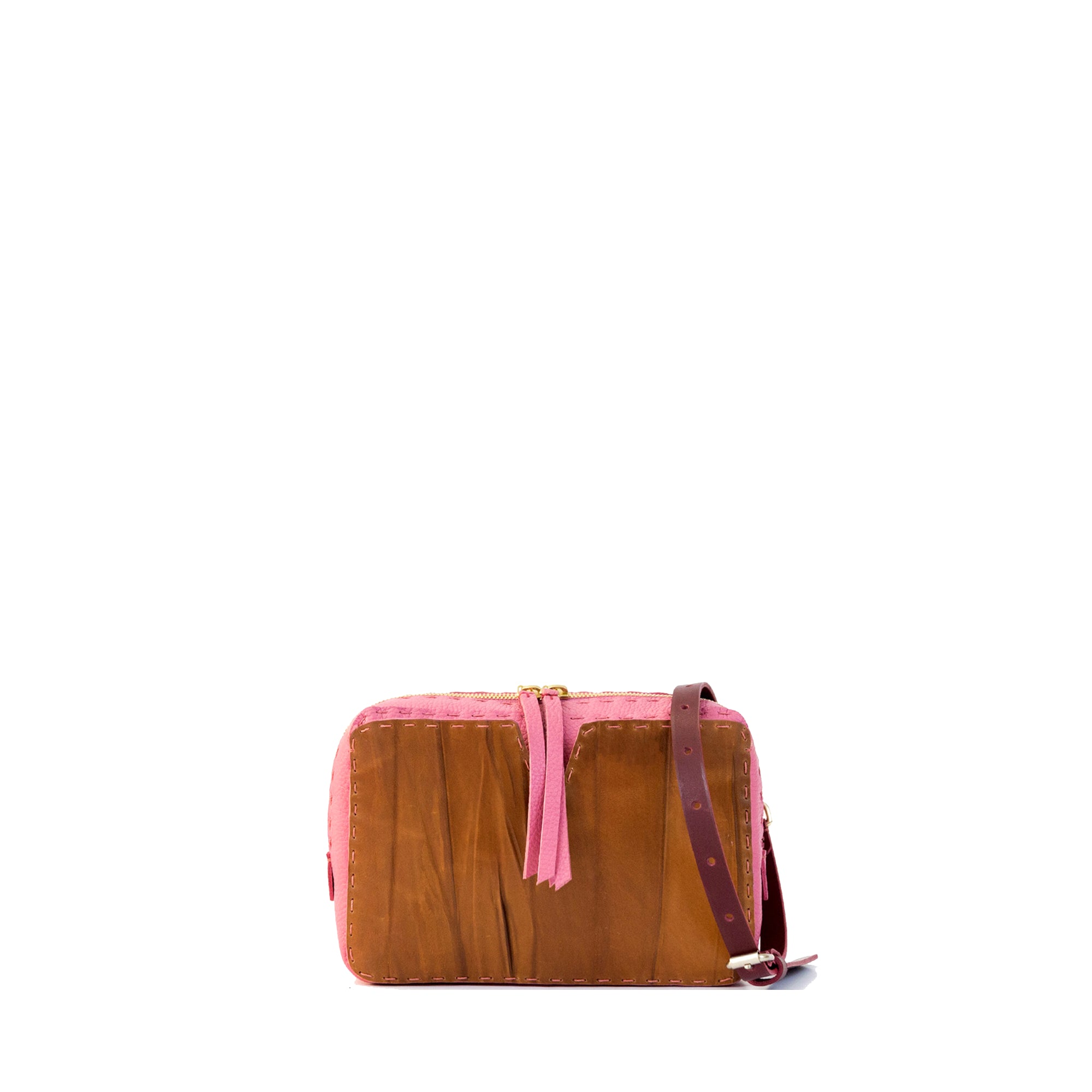 Adjustable Leather Crossbody Strap in Cuoio