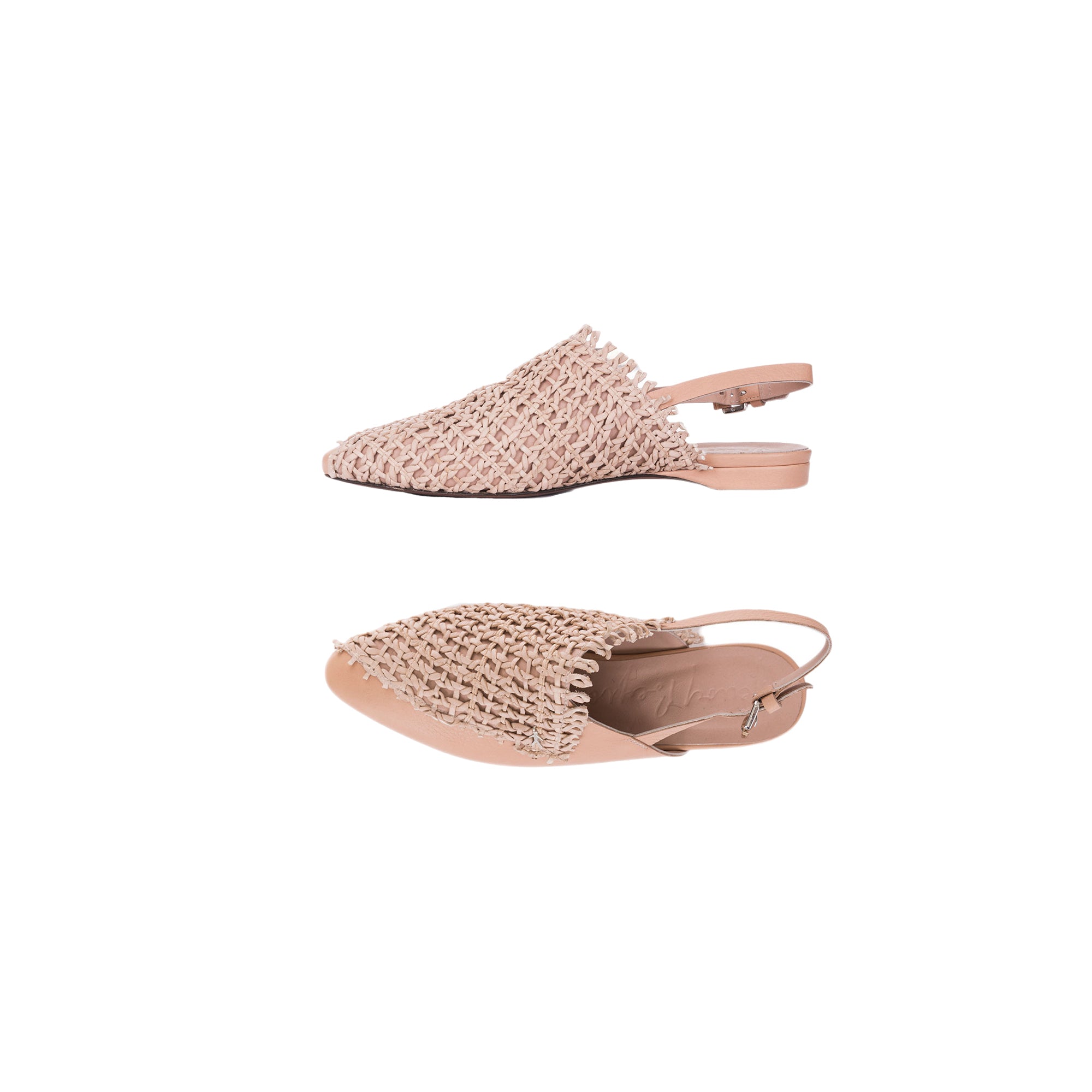 Slingback Shoes Intreccio Rete Fard