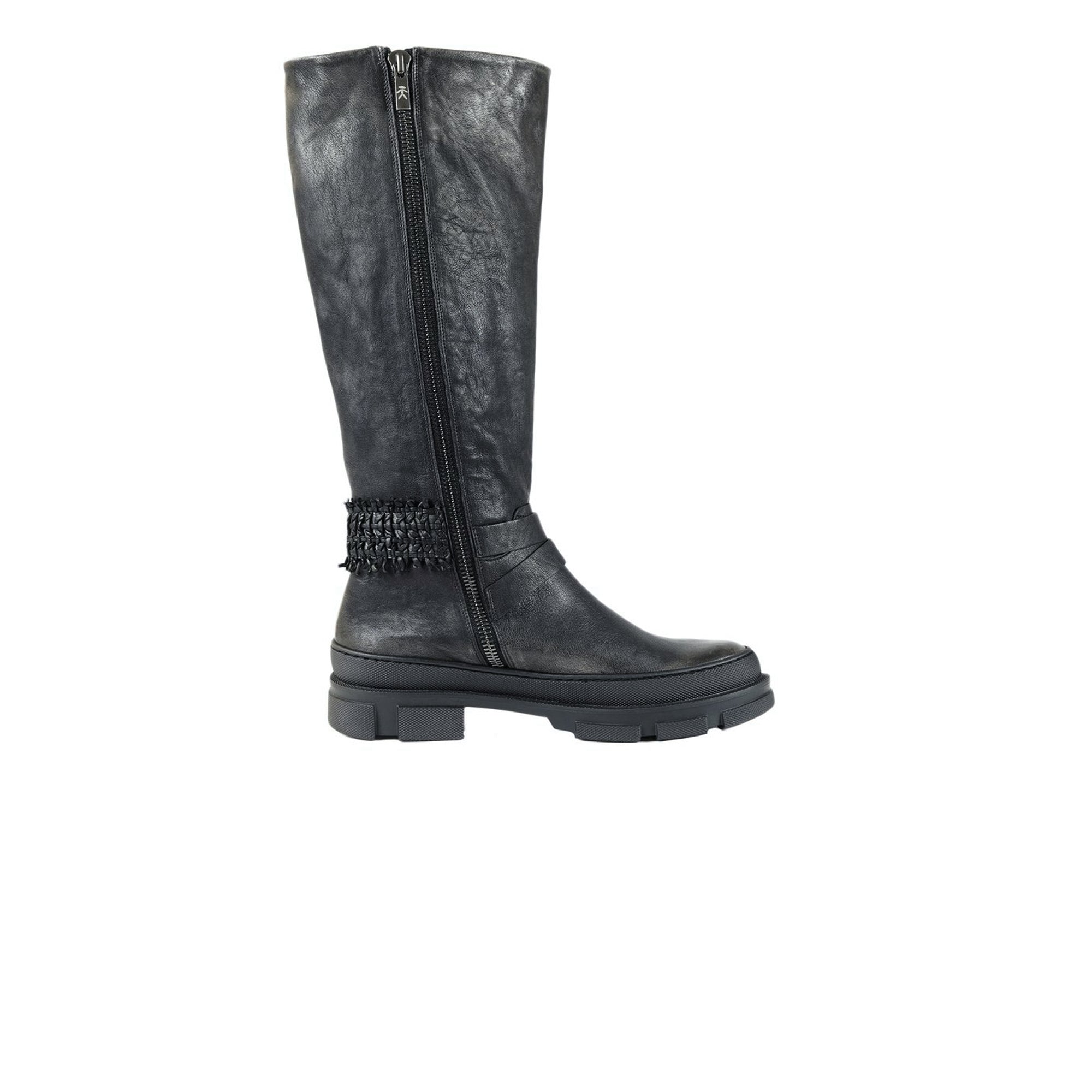 High Boot Woven Strap Anthracite
