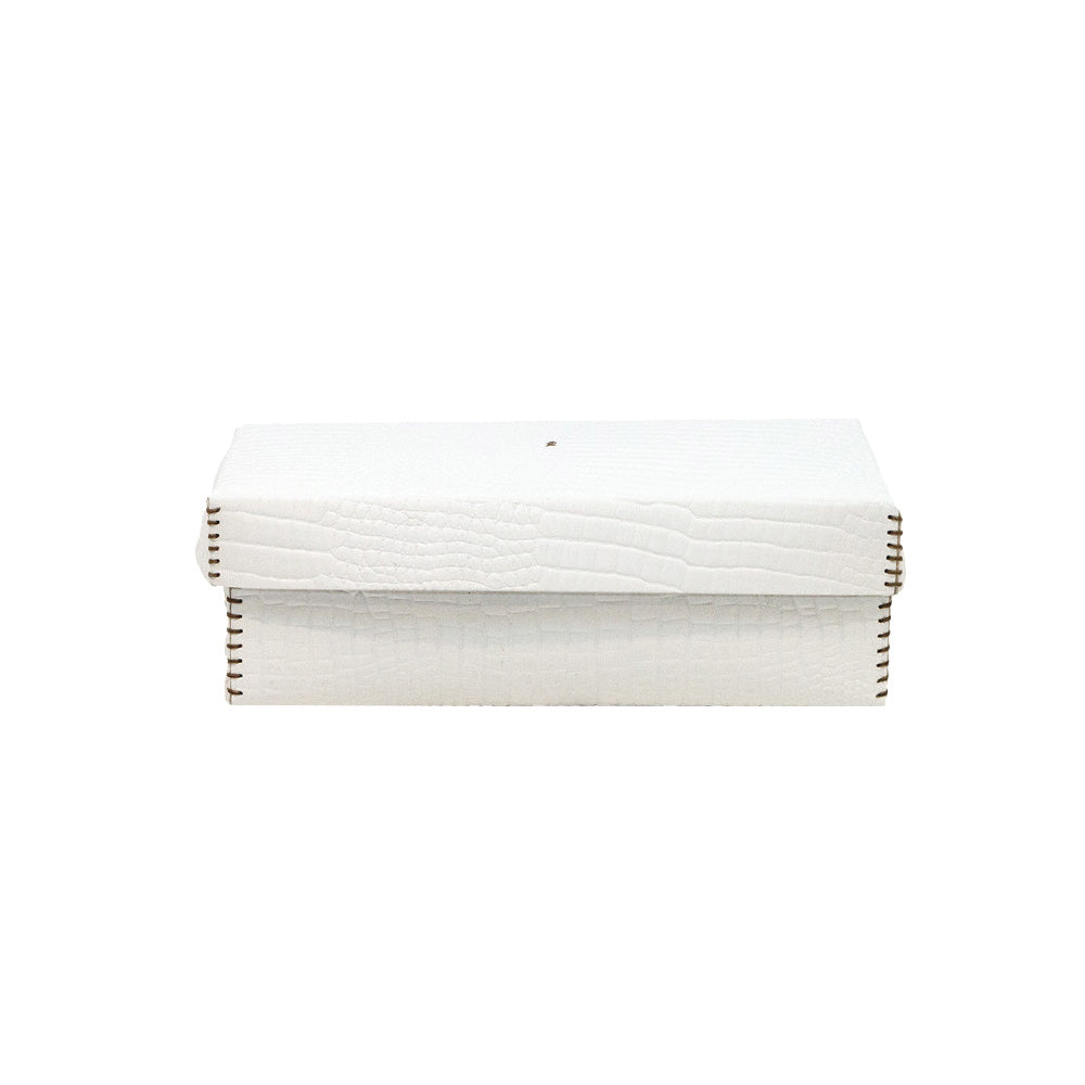 Scatola Liscia L Printed Crocodile White