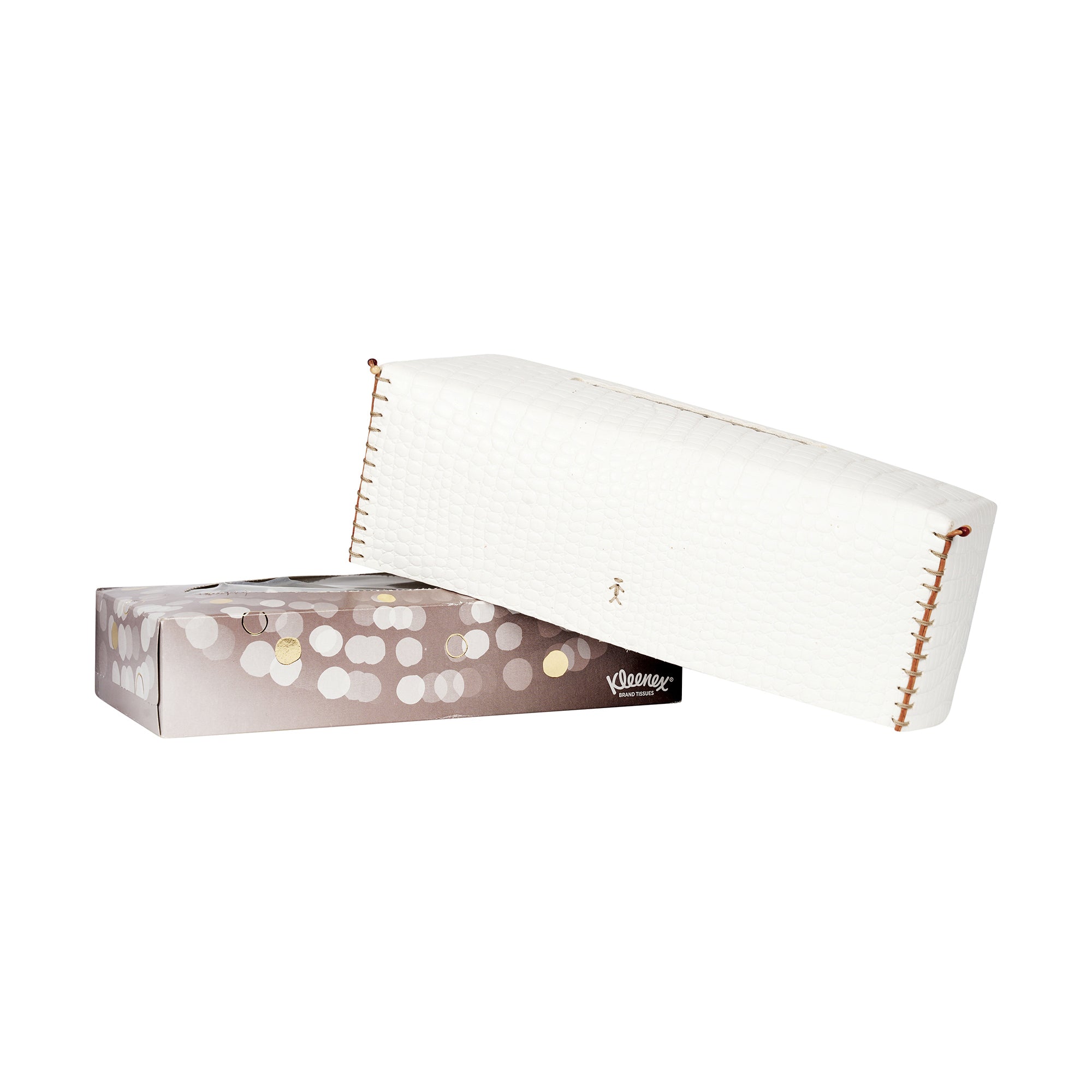 Kleenex Box Printed Croco White