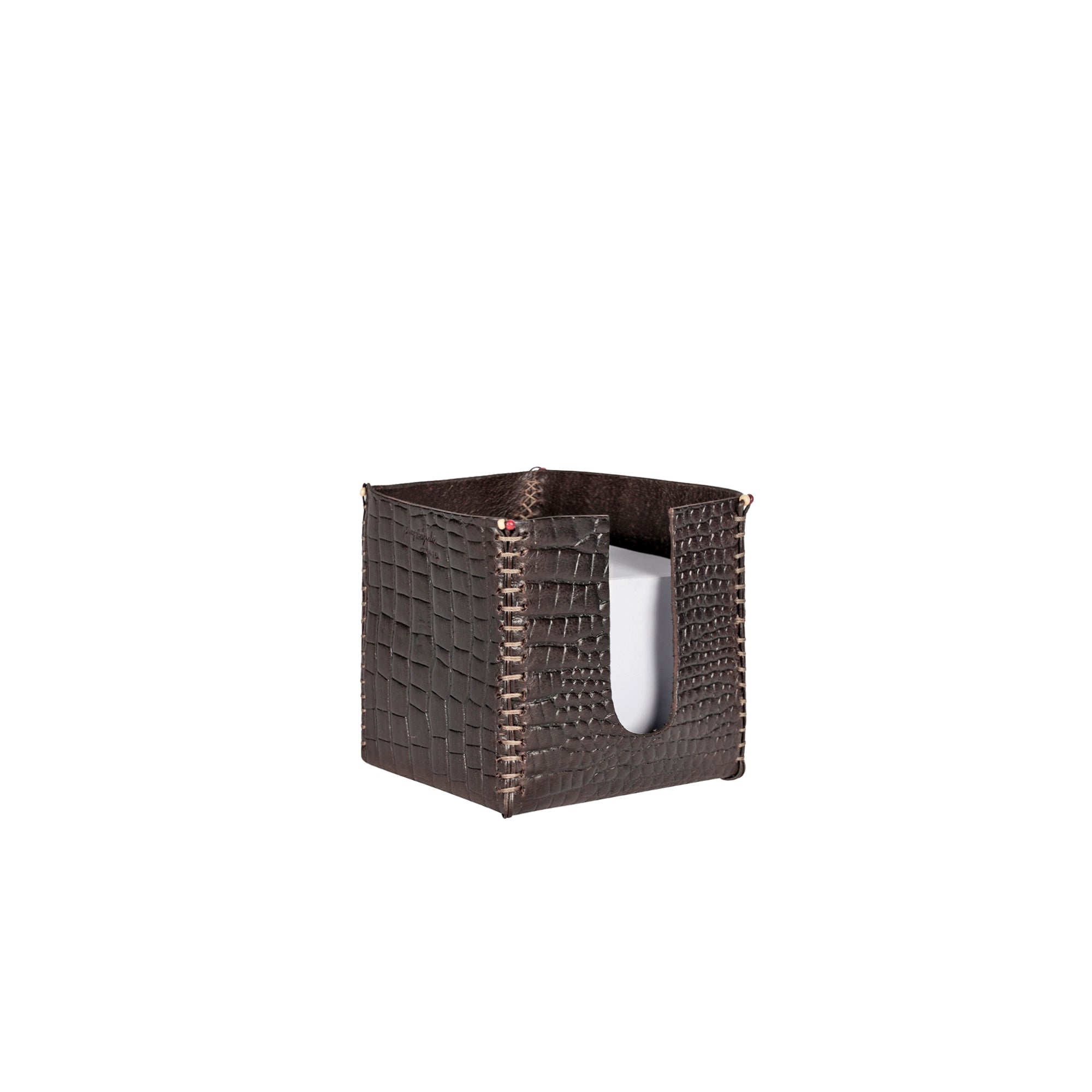 Memo Block Stamped Crocodile Brown