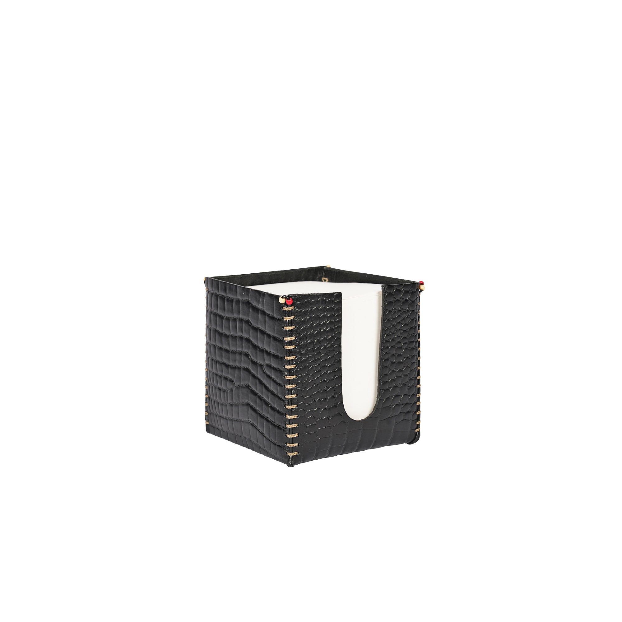Memo Block Holder Printed Croco Black