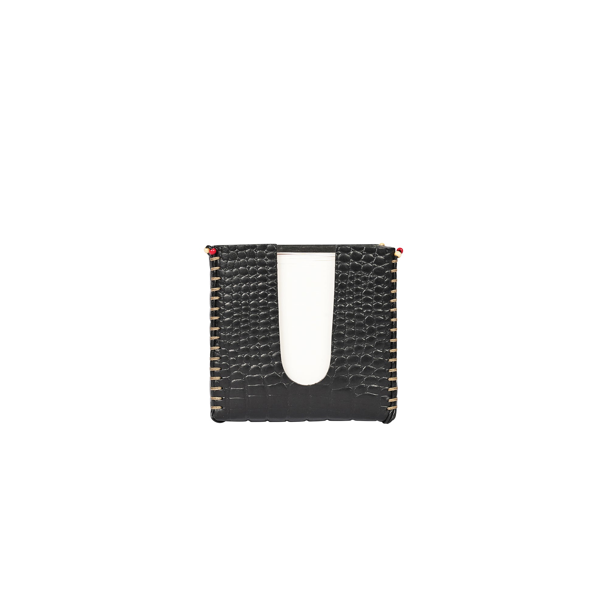 Memo Block Holder Printed Croco Black