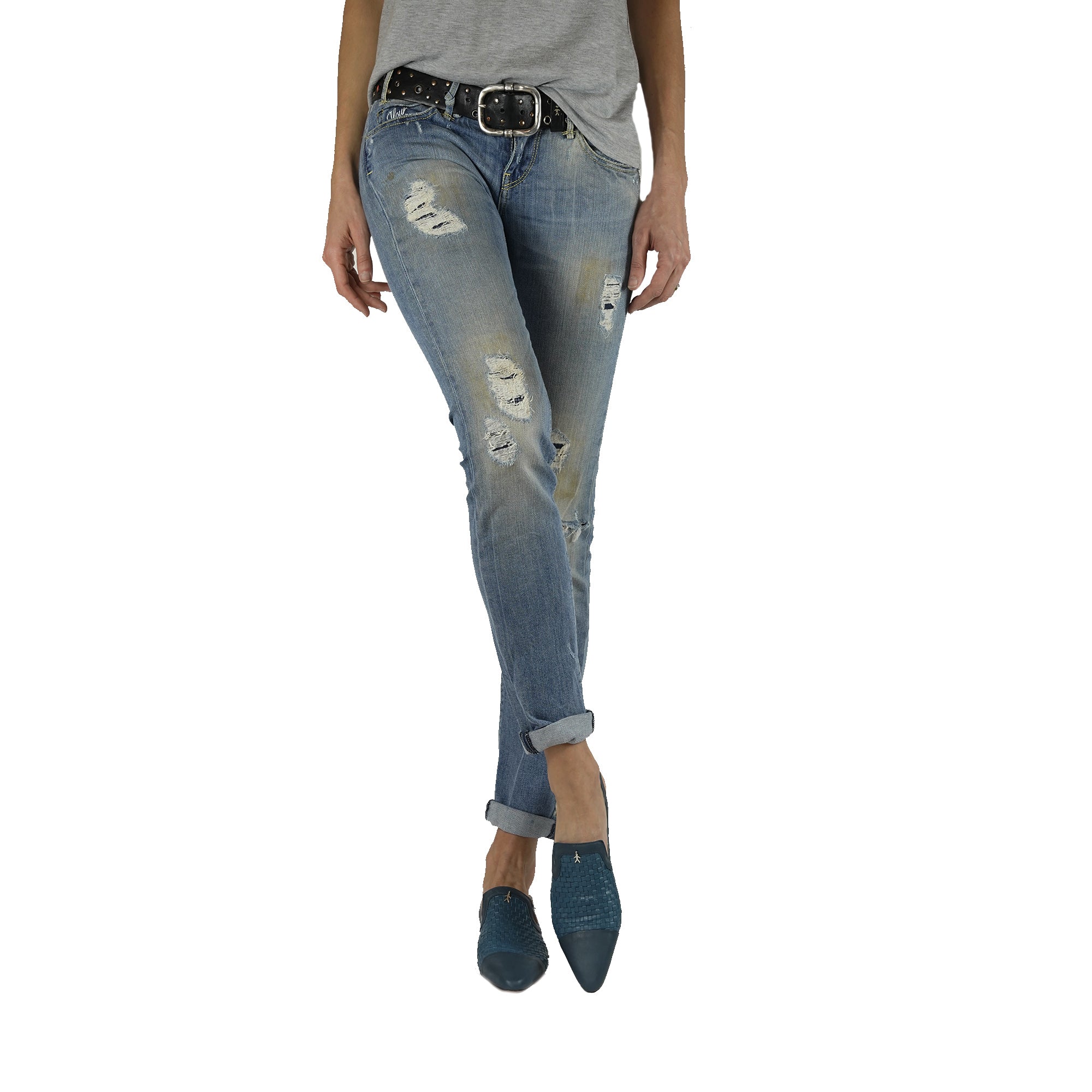 Slingback Shoes Intreccio Soft Jeans