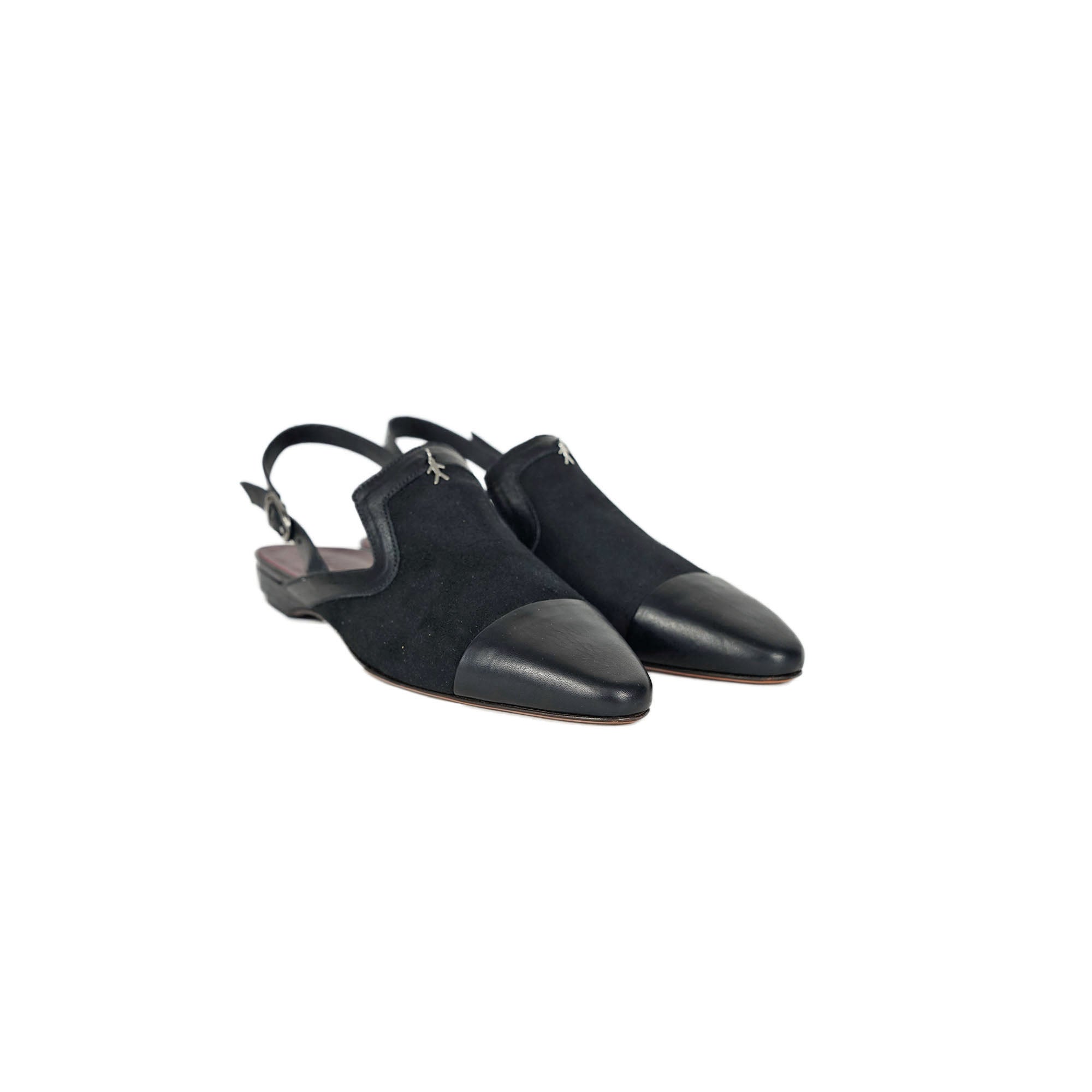 Slingback Shoes Suede Black