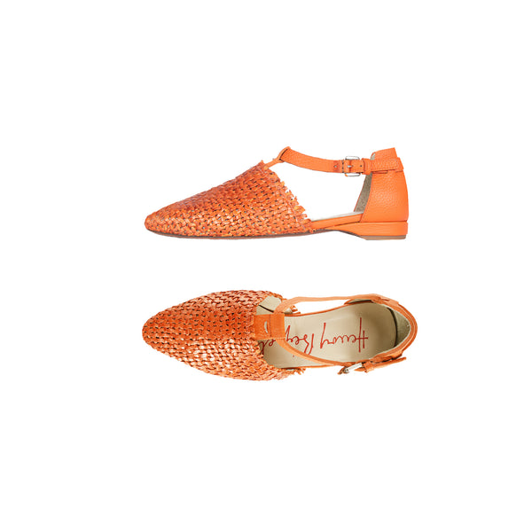 Pointed Shoe Intreccio Madreperla Orange