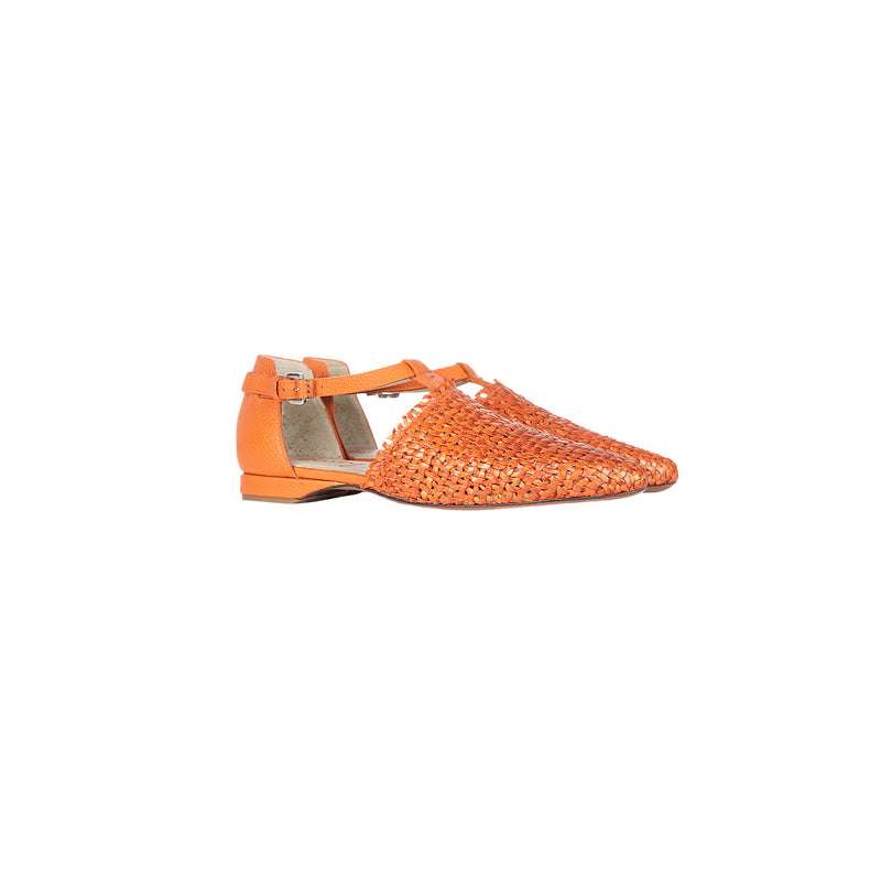 Pointed Shoe Intreccio Madreperla Orange