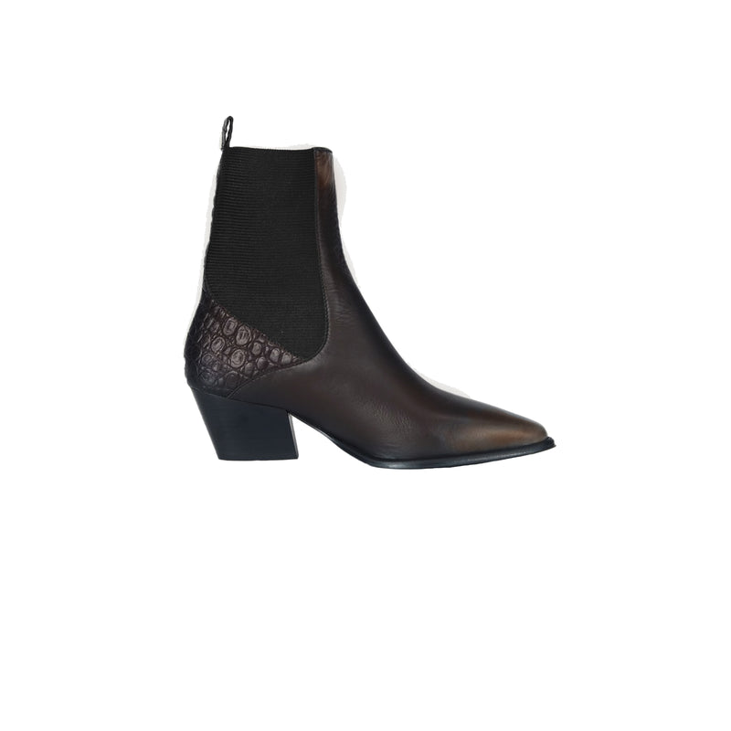 POINT-TOE WESTERN BOOTIE Anthracite