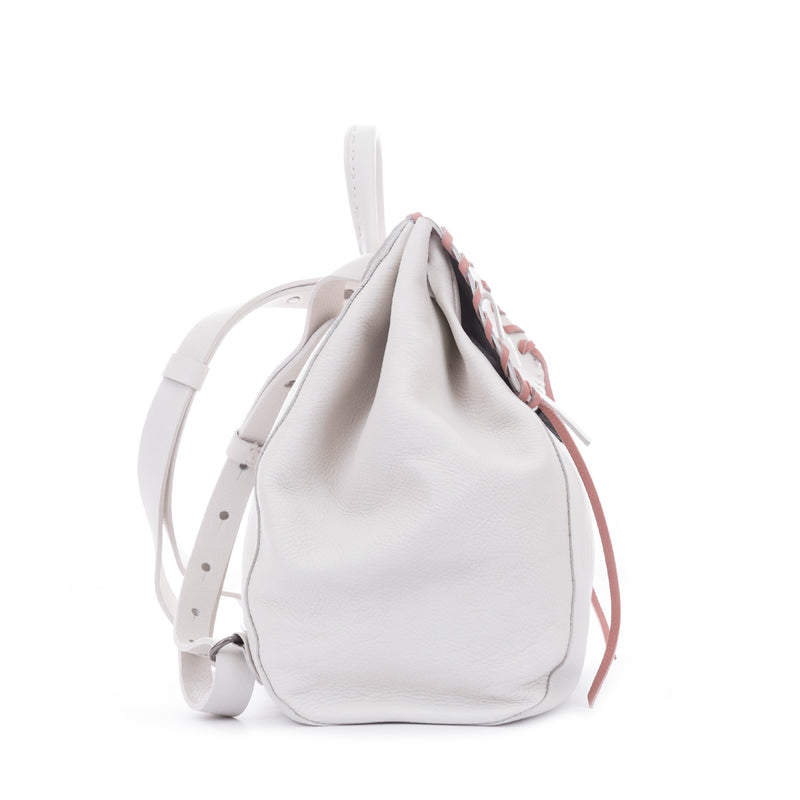 Lucy Backpack M Lacci Cervo Chalk White