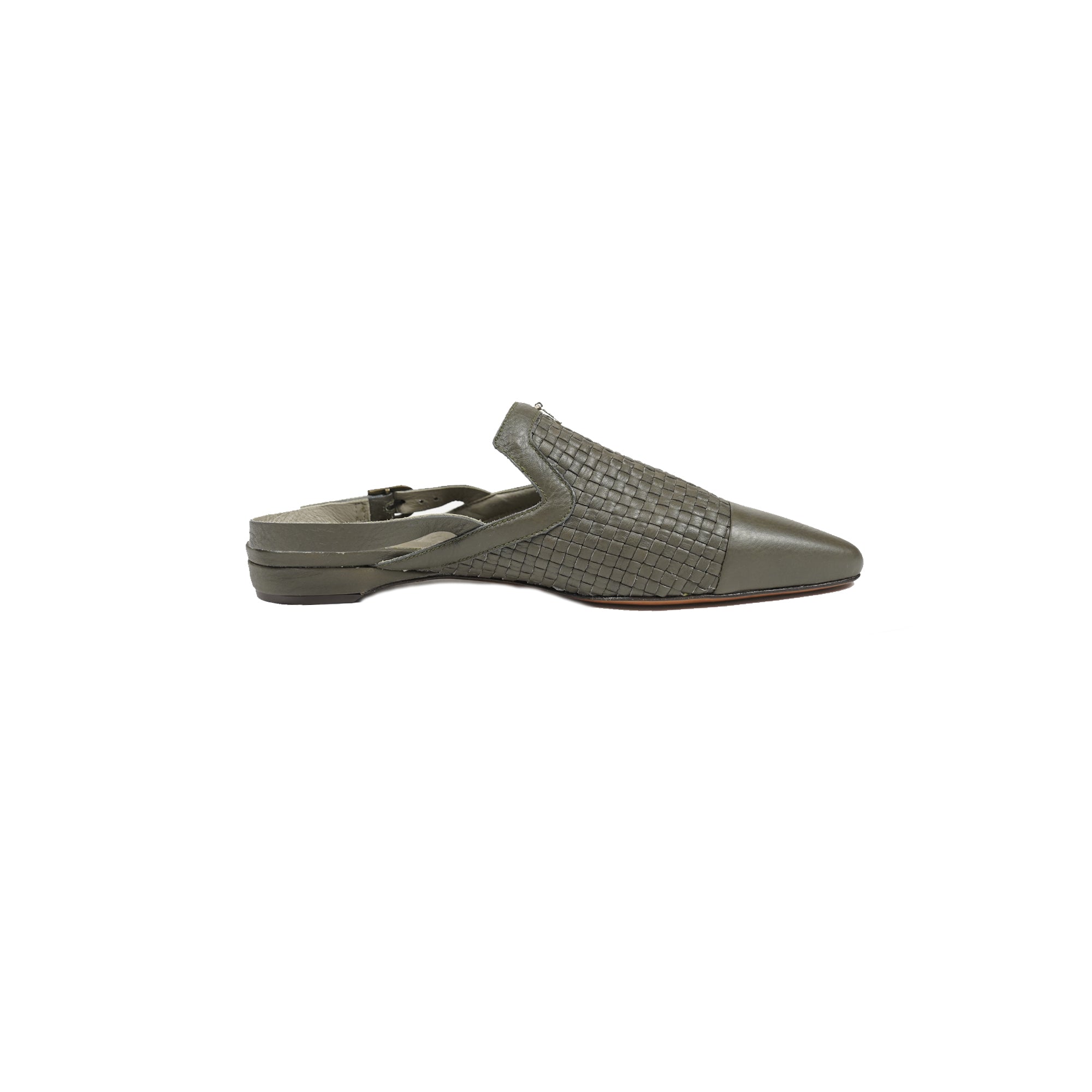 Slingback Shoes Intreccio Soft Green