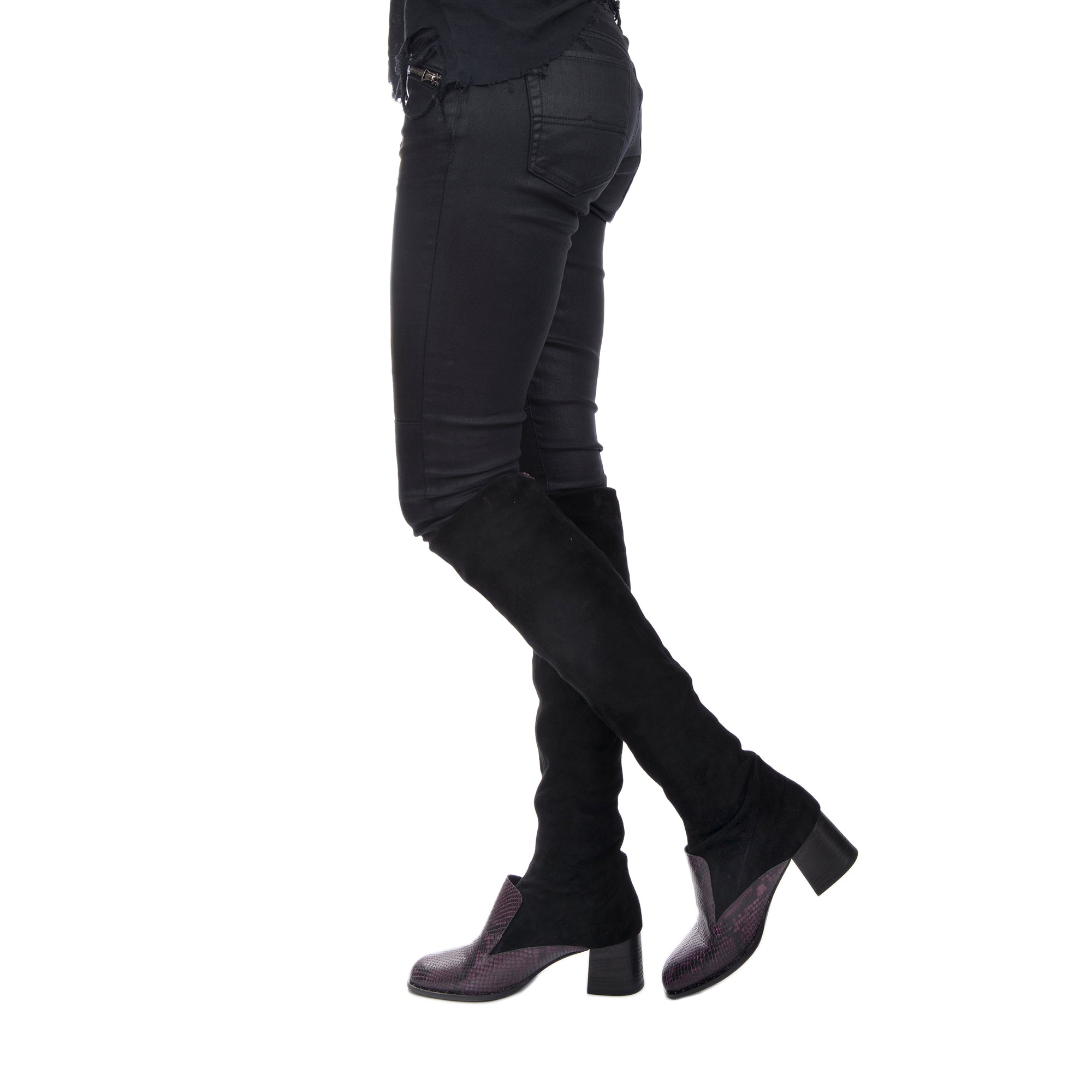 Boot Suede Stretch Black