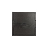 Square Wood Tray Printed Crocodile Black