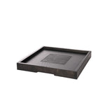 Square Wood Tray Printed Crocodile Black