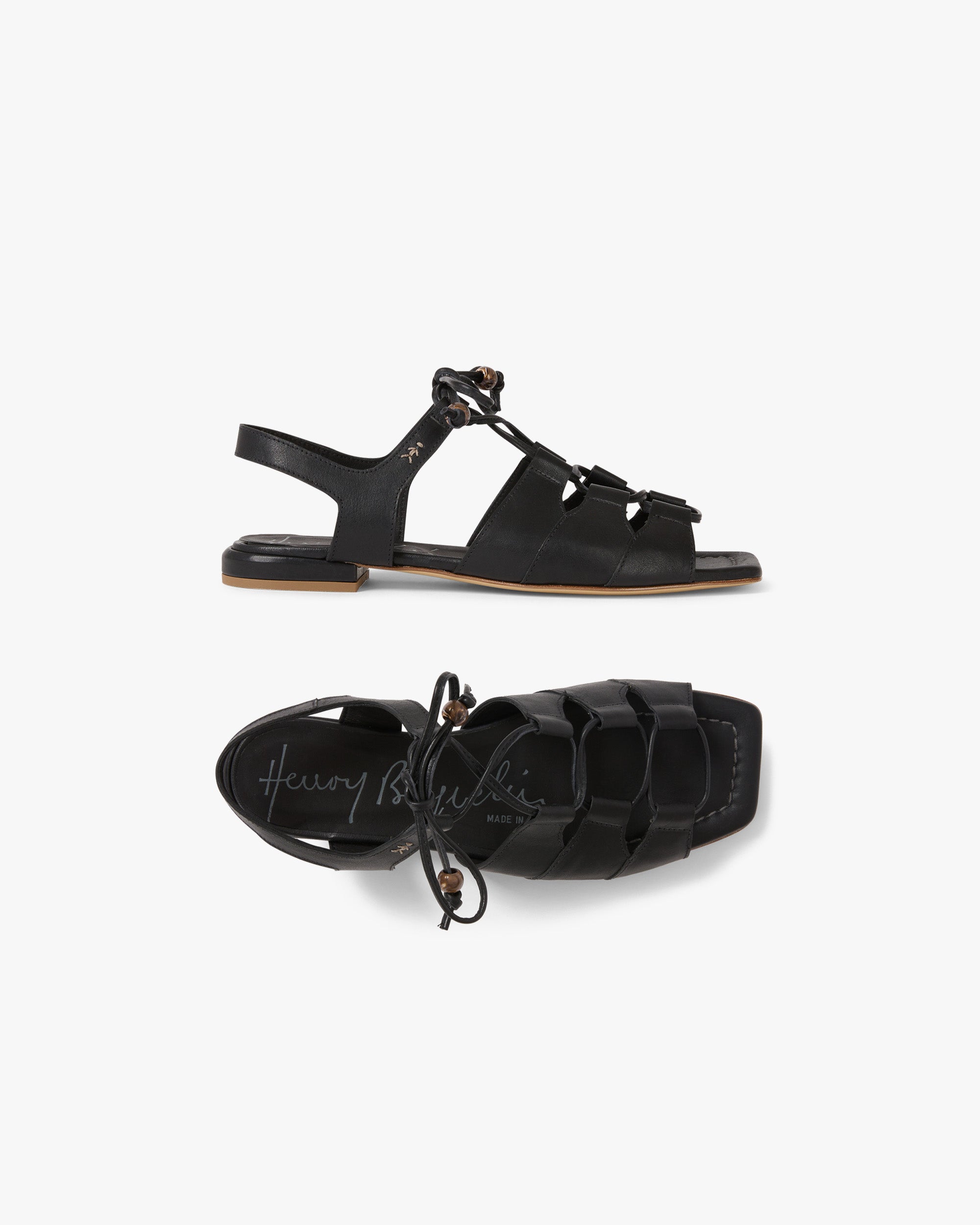 Lace-Up Leather Sandal