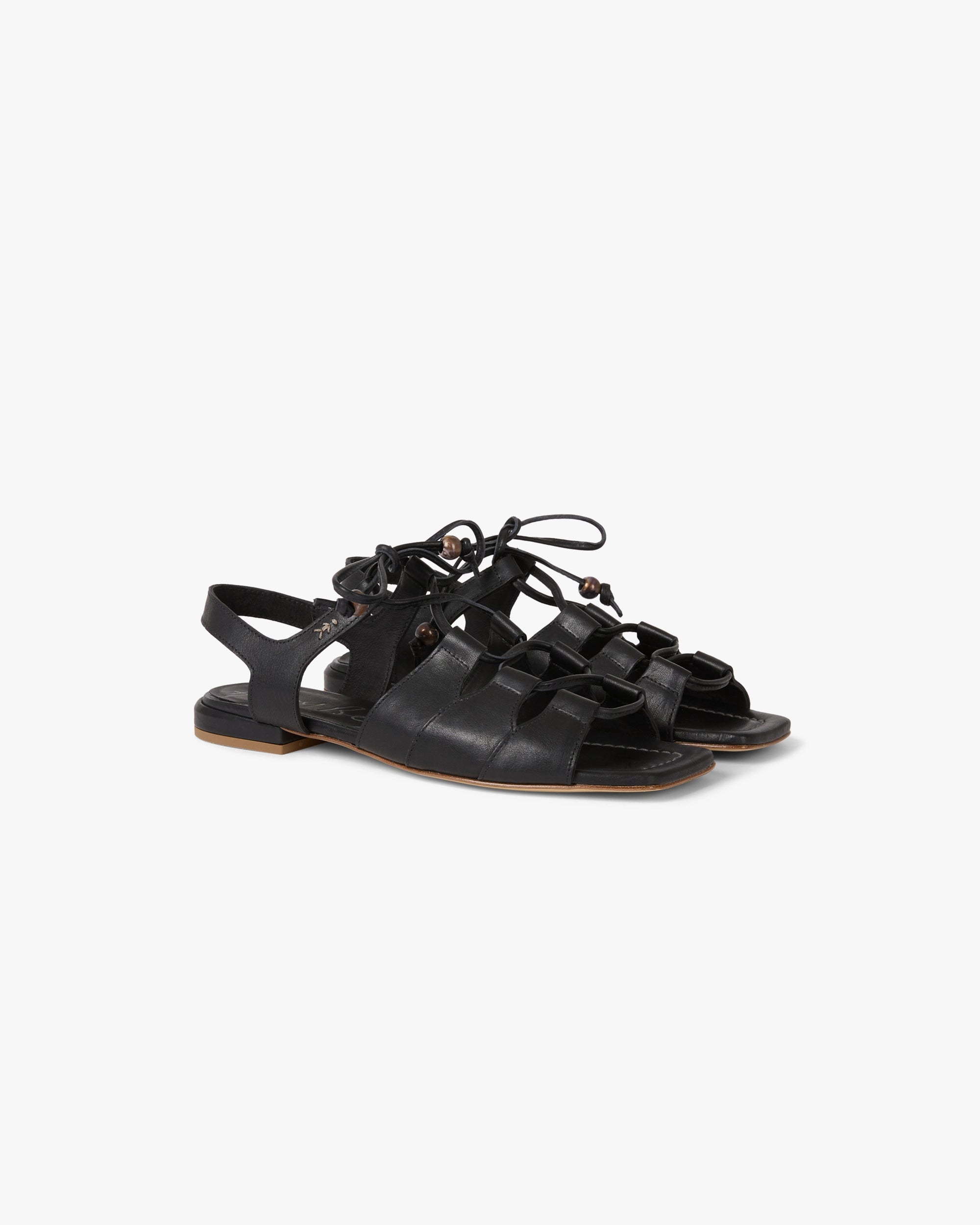 Lace-Up Leather Sandal